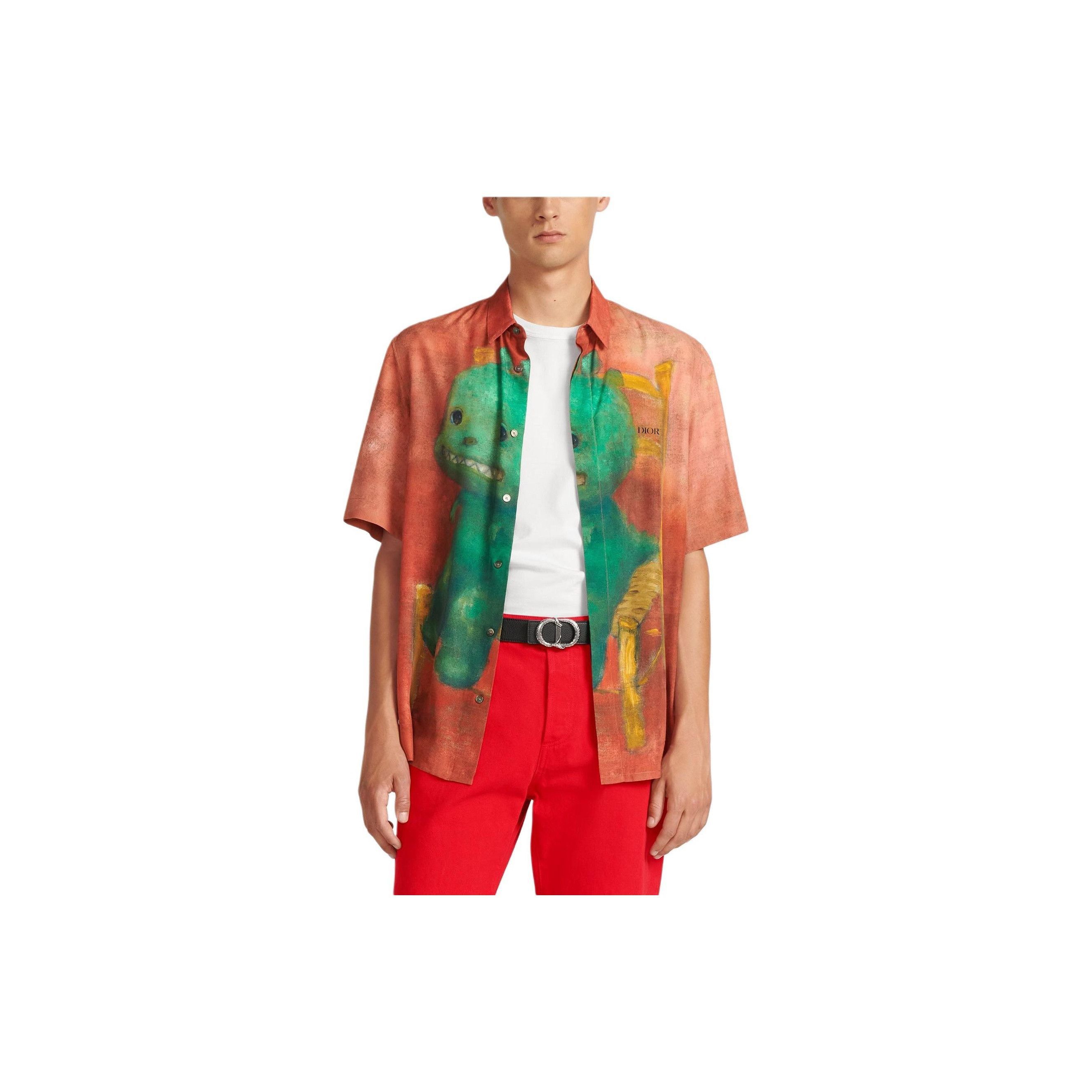Dior Red Cartoon Print Button-Up Shirt Size US S / EU 44-46 / 1 - 8 Thumbnail