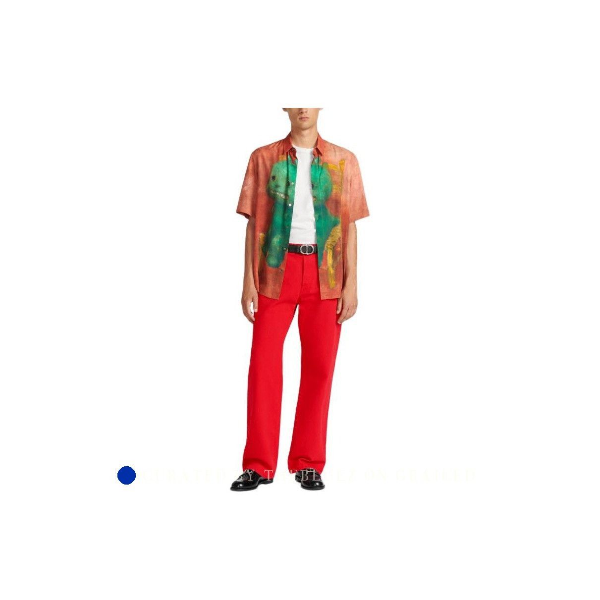 Dior Red Cartoon Print Button-Up Shirt Size US S / EU 44-46 / 1 - 7 Thumbnail