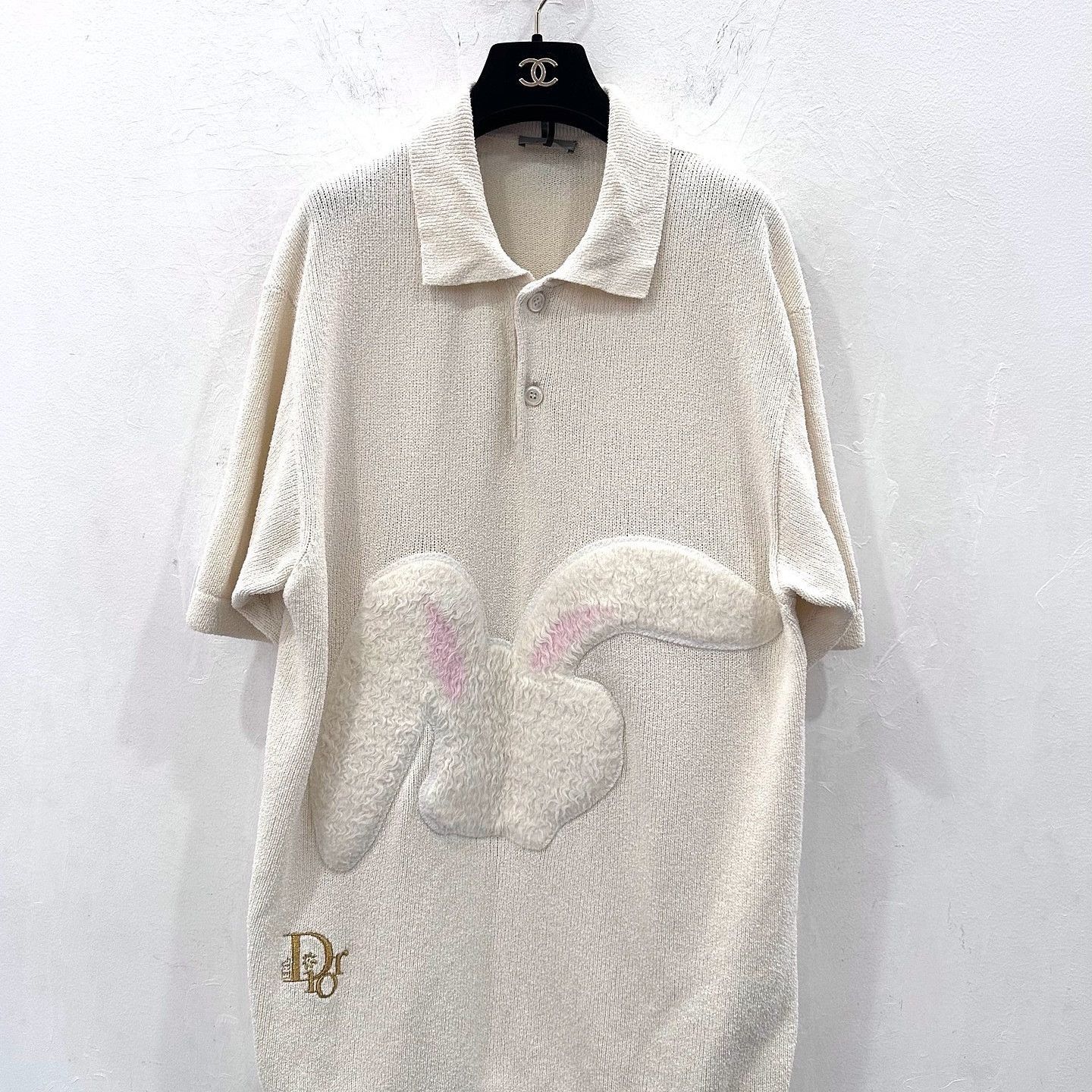 Dior Bunny Knit Polo Shirt in Beige Size US S / EU 44-46 / 1 - 7 Thumbnail