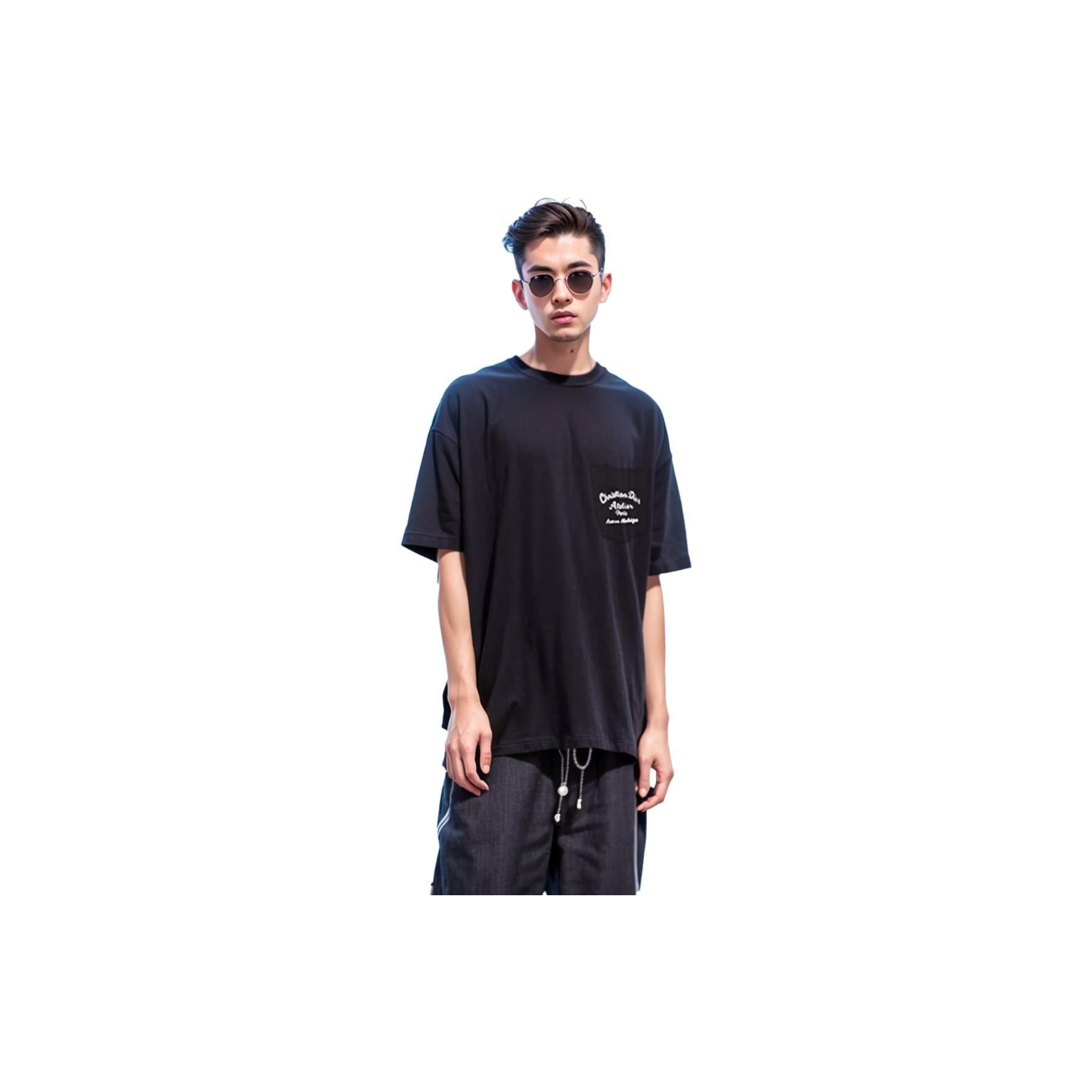 Dior Embroidered Pocket T-Shirt in Black Size US S / EU 44-46 / 1 - 8 Thumbnail