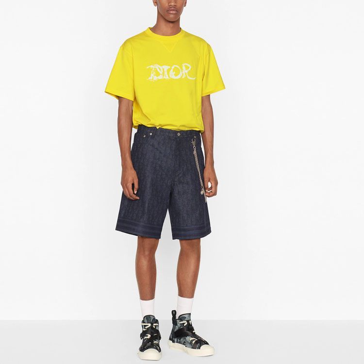 Dior Logo Embroidered T-Shirt in Bright Yellow Size US M / EU 48-50 / 2 - 7 Thumbnail