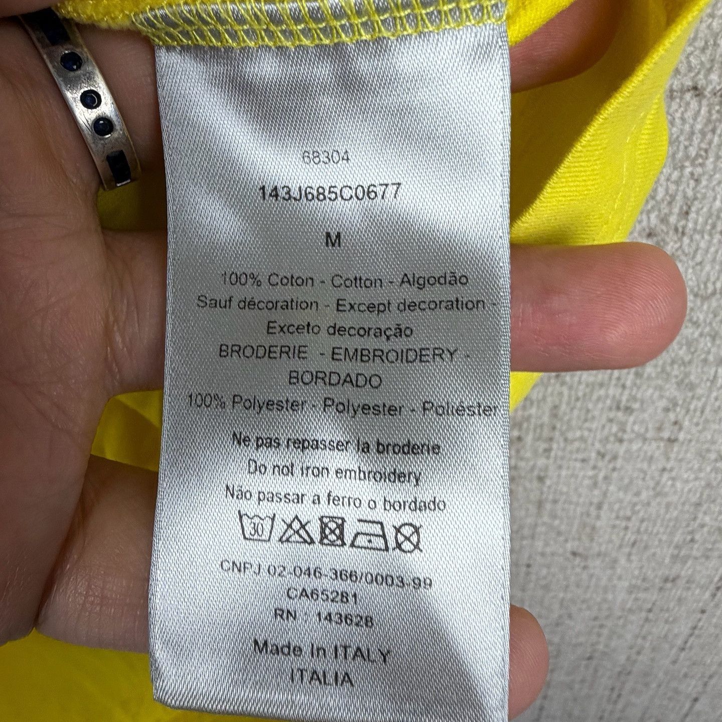 Dior Logo Embroidered T-Shirt in Bright Yellow Size US M / EU 48-50 / 2 - 4 Thumbnail