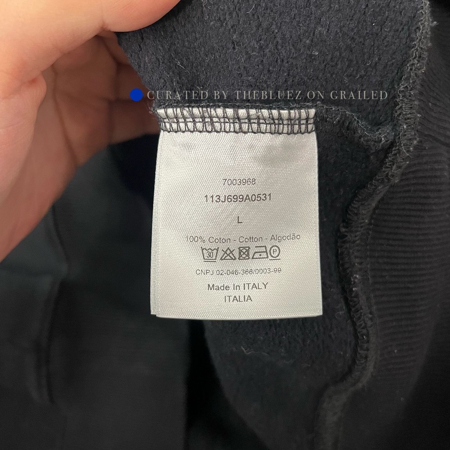Dior CD Logo Embroidered Black Sweatshirt Size US L / EU 52-54 / 3 - 4 Thumbnail