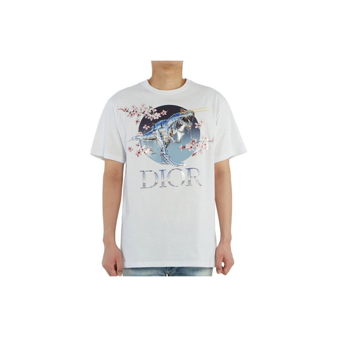 Dior Unique Dinosaur Print T-Shirt in White Size US XXL / EU 58 / 5 - 10 Thumbnail