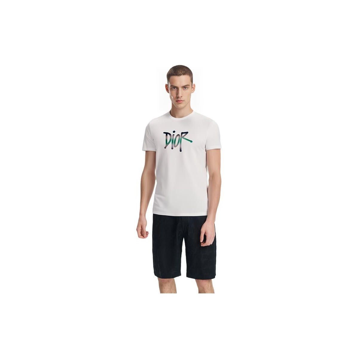 Dior Gradient Logo Tee in White, Size L Size US L / EU 52-54 / 3 - 8 Thumbnail