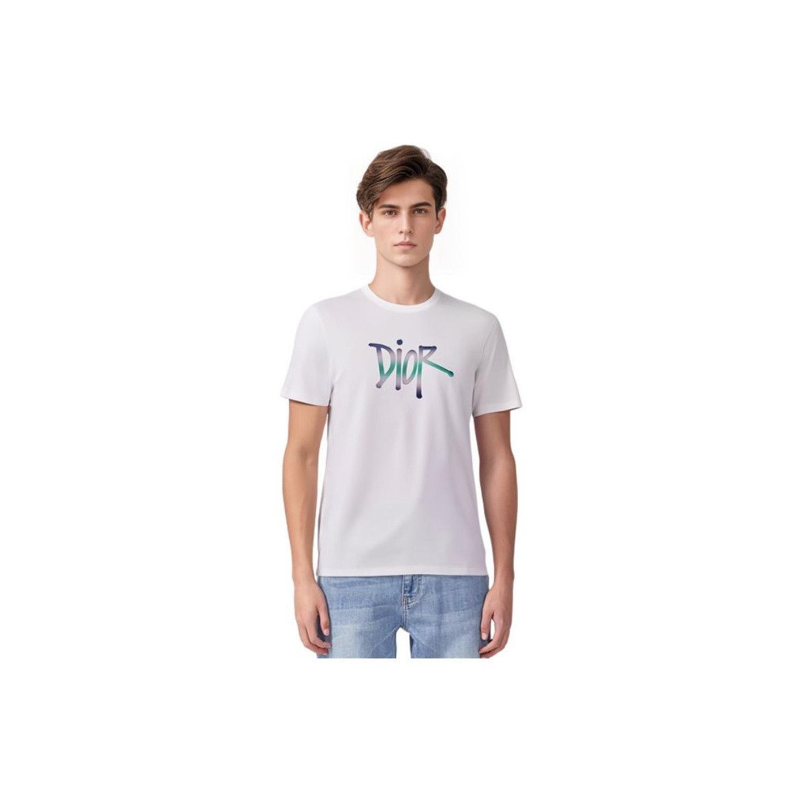 Dior Gradient Logo Tee in White, Size L Size US L / EU 52-54 / 3 - 9 Thumbnail