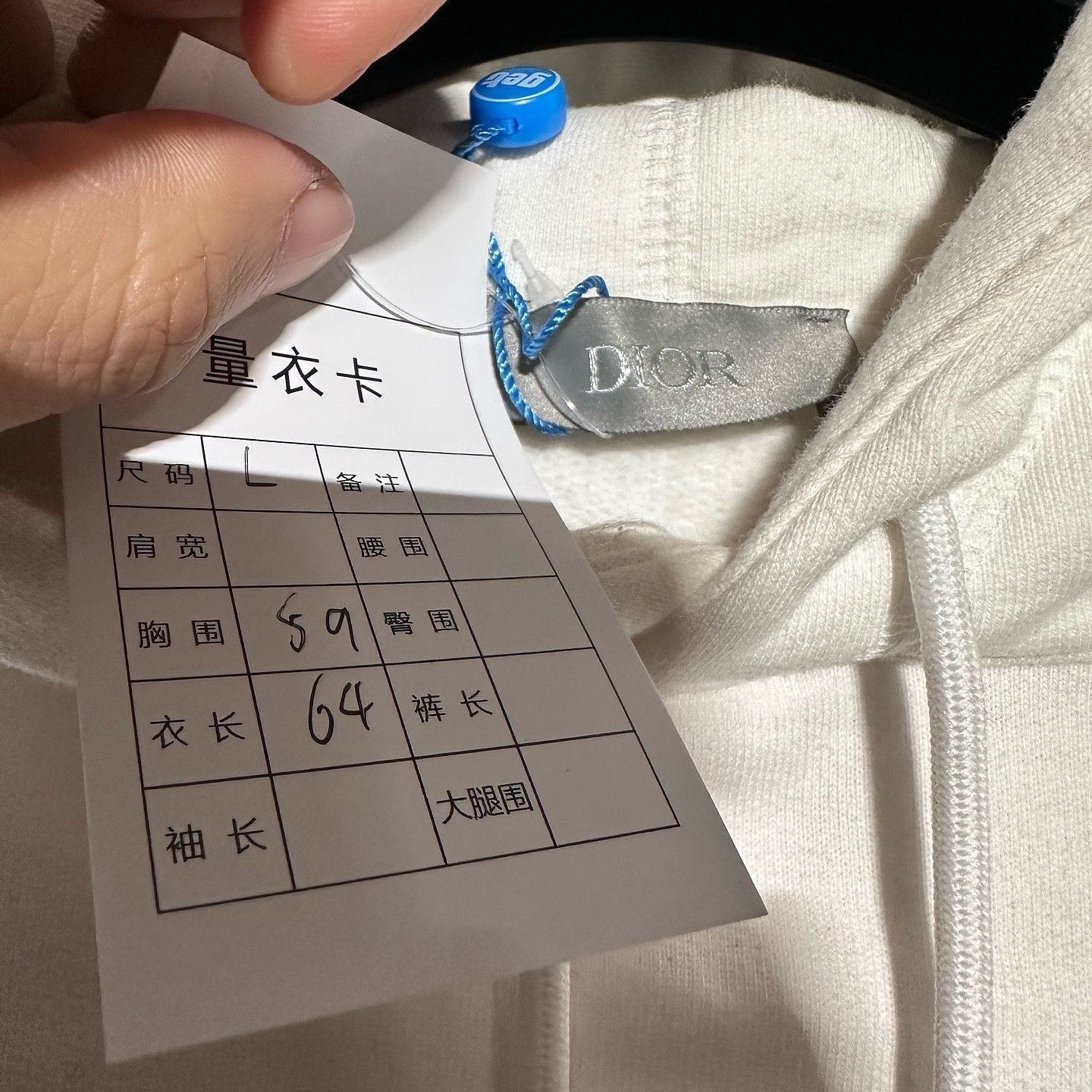 Dior Minimalist Logo Hoodie in White, Size L Size US L / EU 52-54 / 3 - 3 Thumbnail