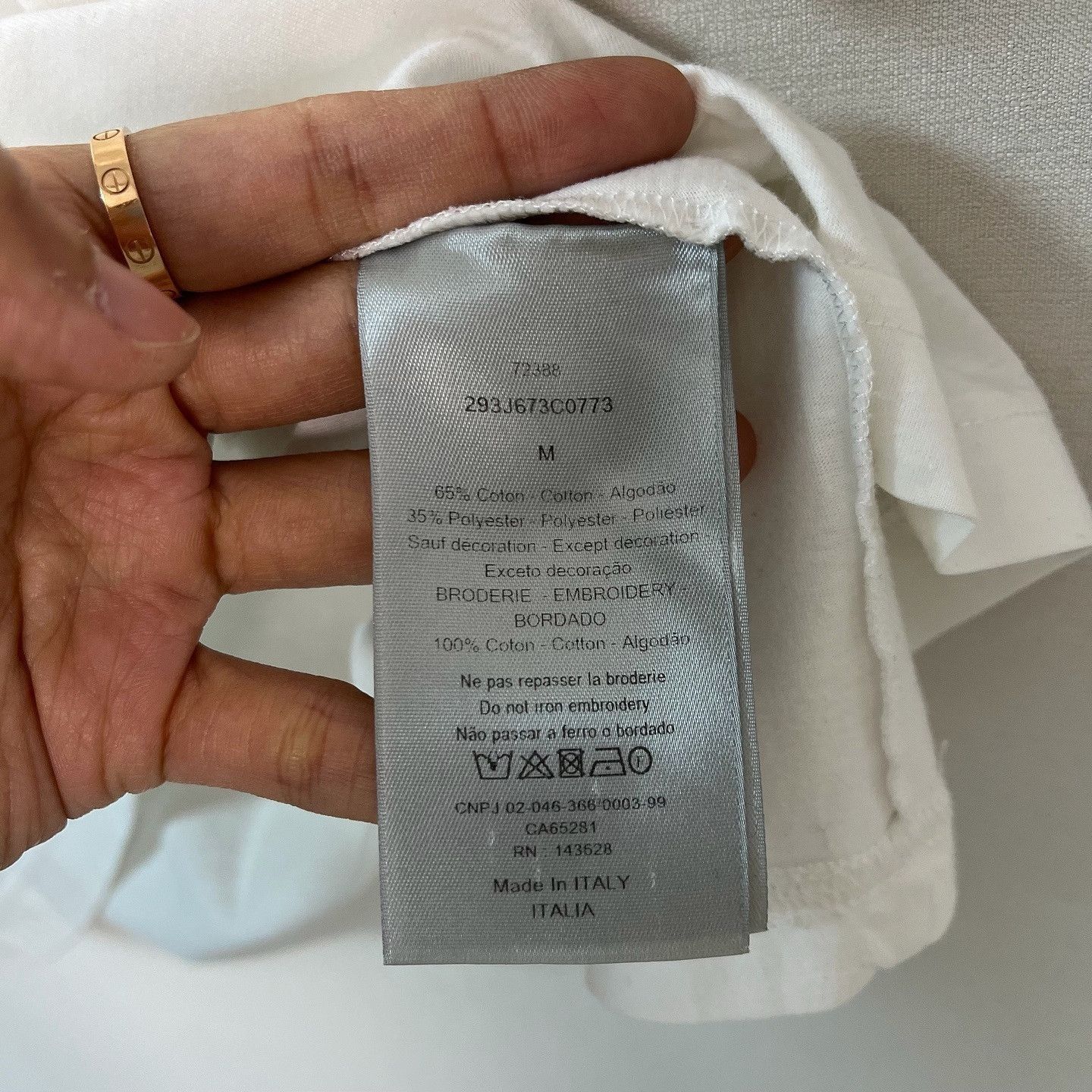 Dior Logo Embroidery T-Shirt in White Size US M / EU 48-50 / 2 - 4 Thumbnail