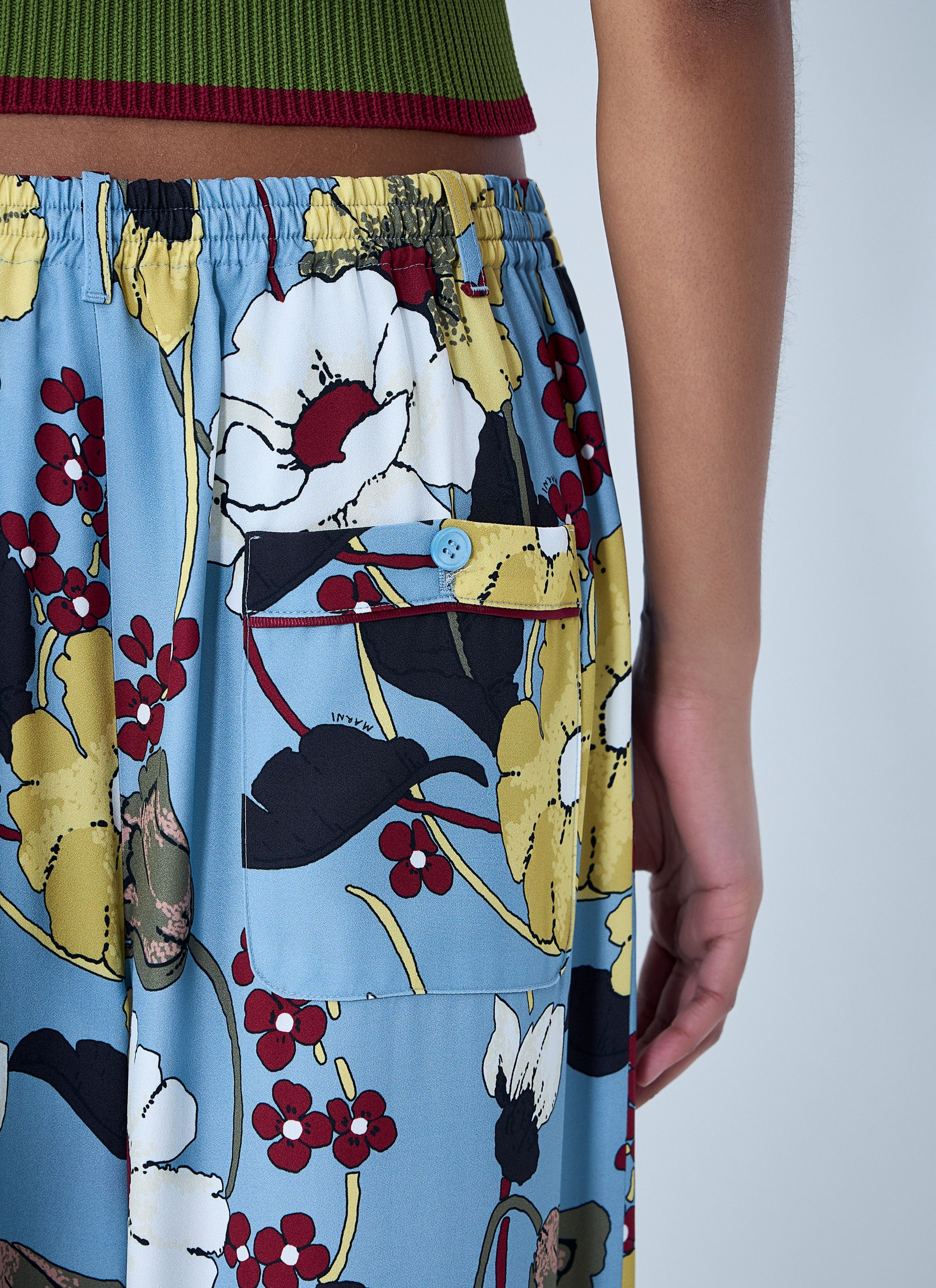 Marni Wide-Leg Floral Trousers Size 28" / US 6 / IT 42 - 6 Thumbnail
