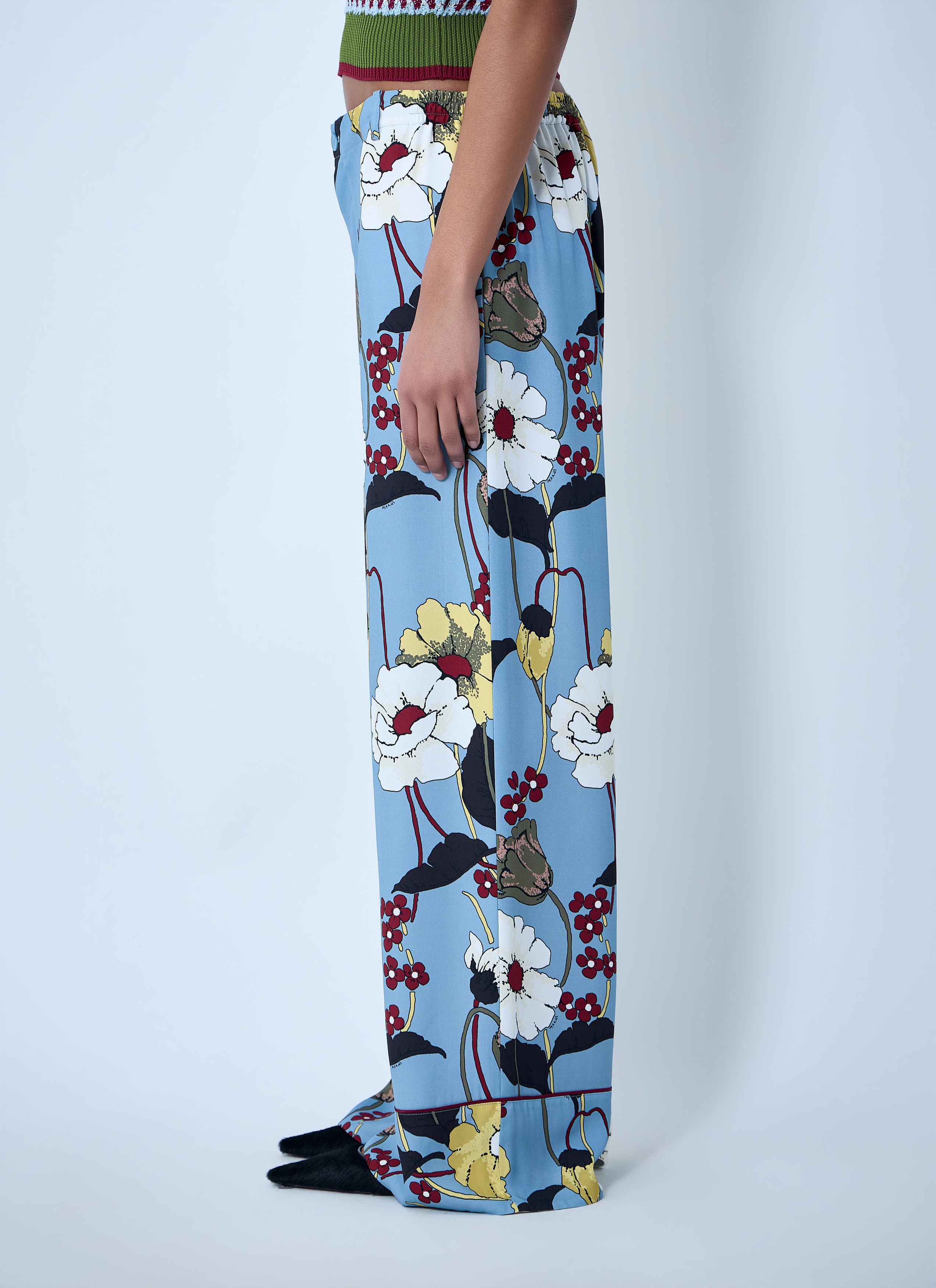 Marni Wide-Leg Floral Trousers Size 28" / US 6 / IT 42 - 3 Thumbnail