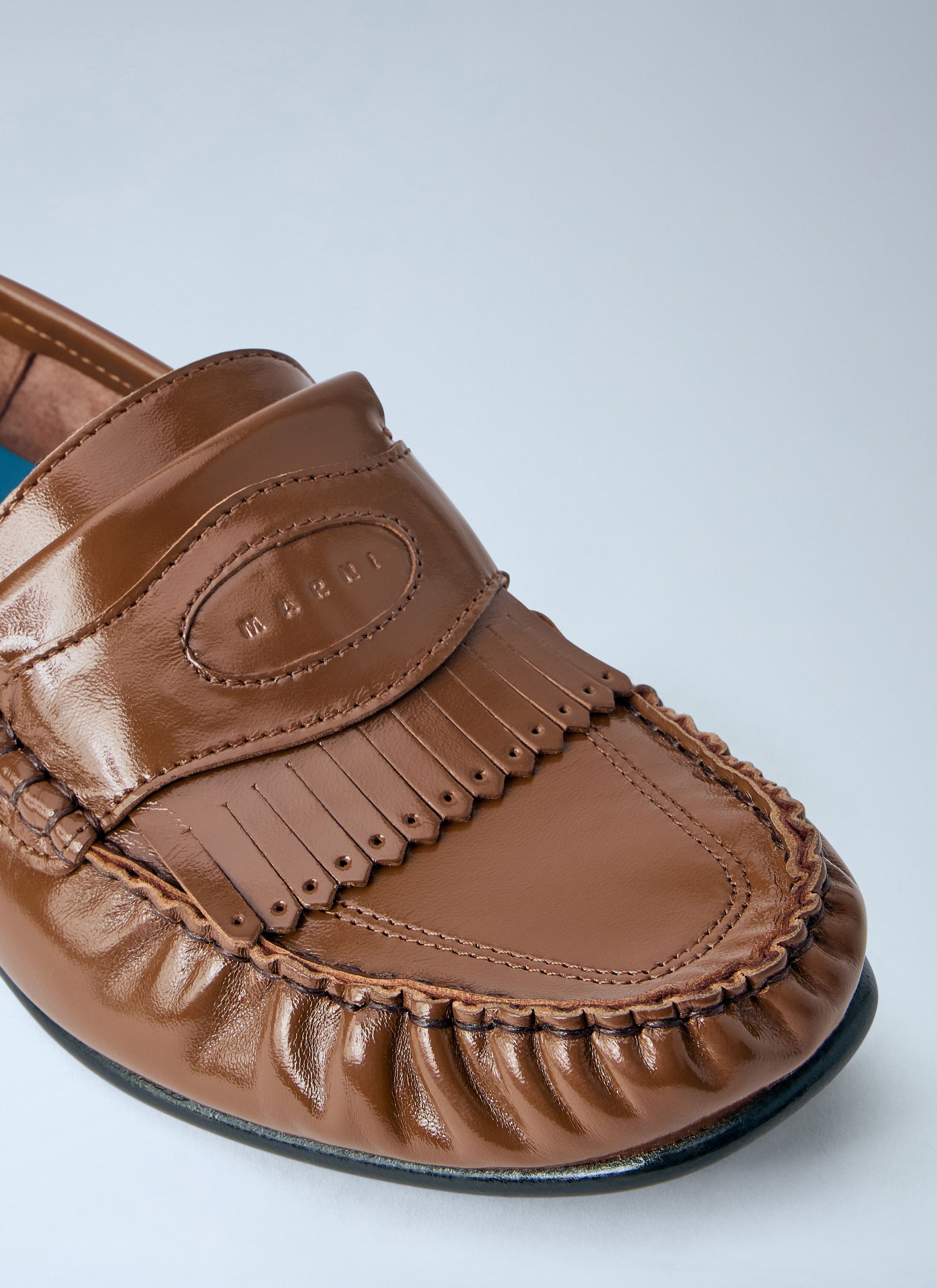 Marni Leather Penny Loafers Size US 7 / IT 37 - 3 Thumbnail