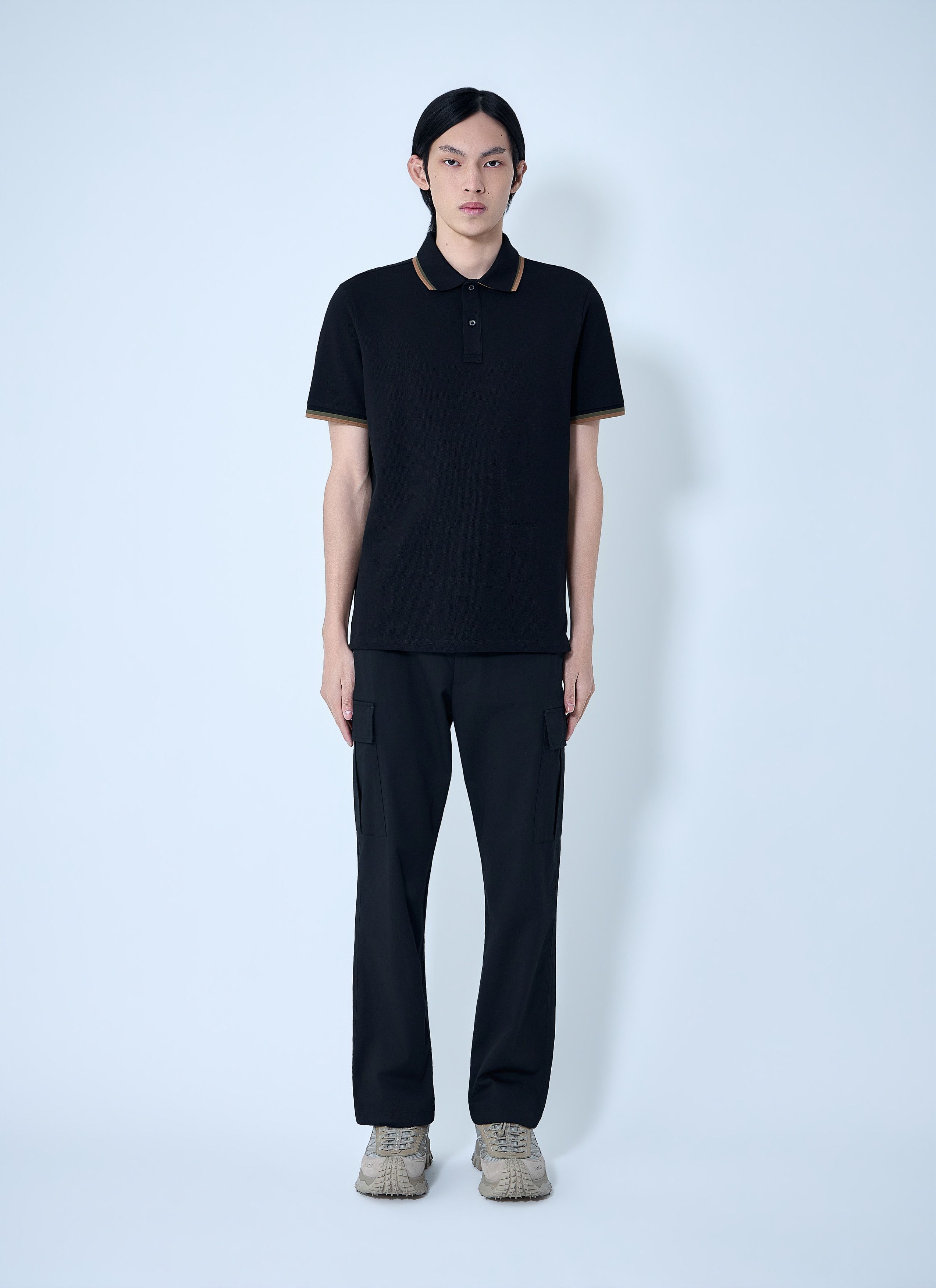 Moncler Polo Shirt with Ribbed Trims Size US L / EU 52-54 / 3 - 2 Thumbnail