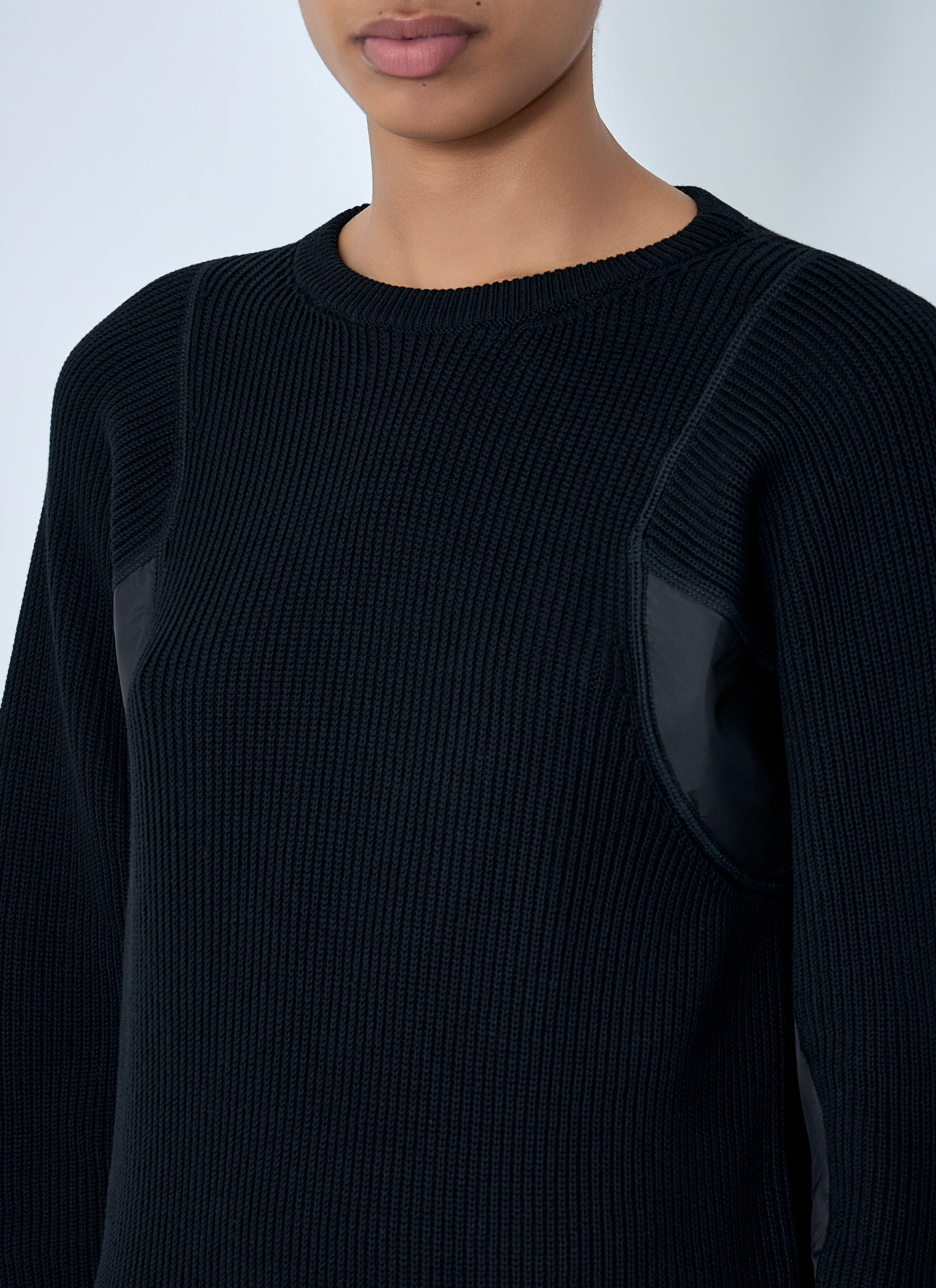Moncler Ribbed Knit Sweater with Contrast Panels Size M / US 6-8 / IT 42-44 - 5 Thumbnail