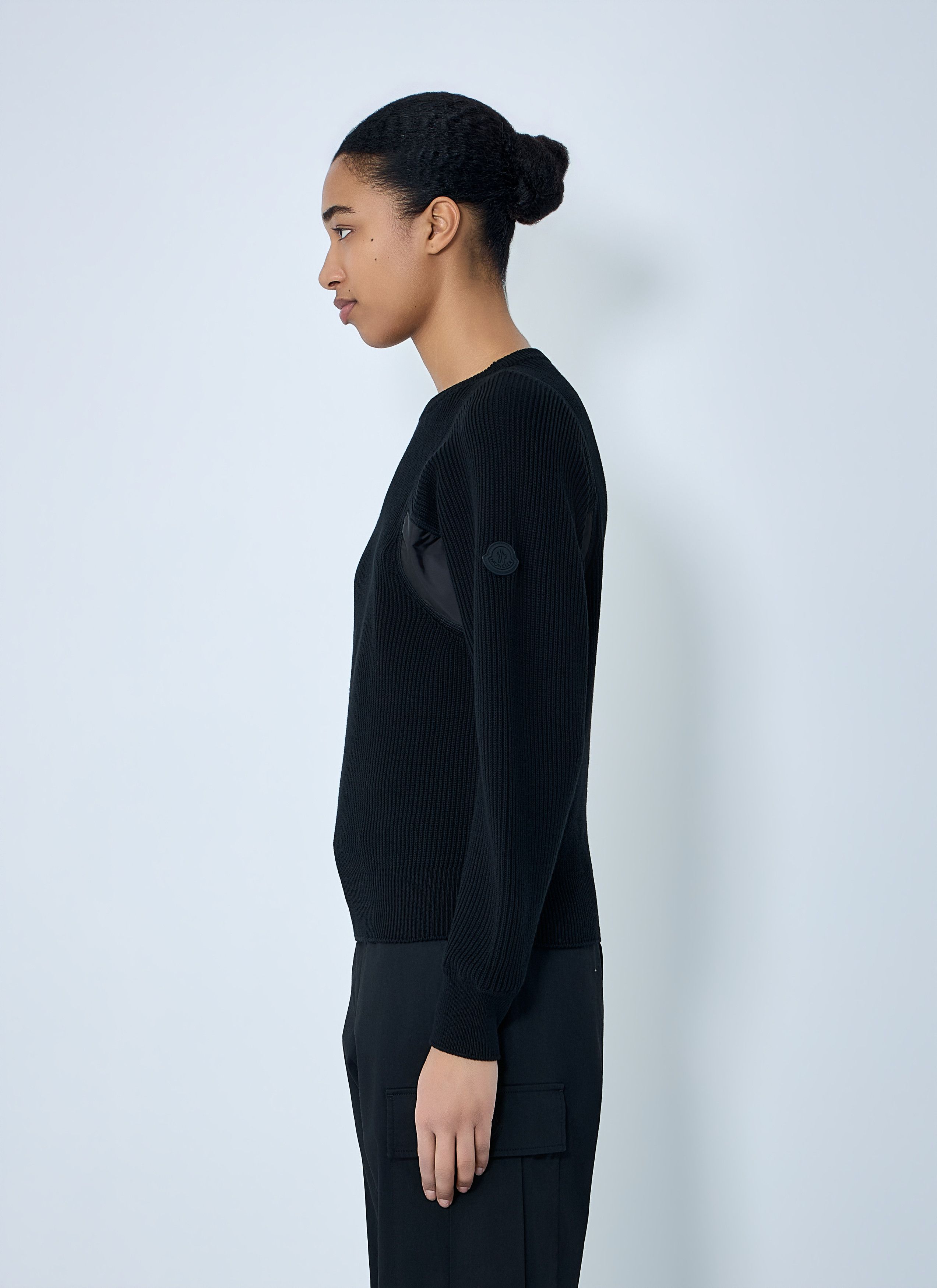 Moncler Ribbed Knit Sweater with Contrast Panels Size M / US 6-8 / IT 42-44 - 3 Thumbnail