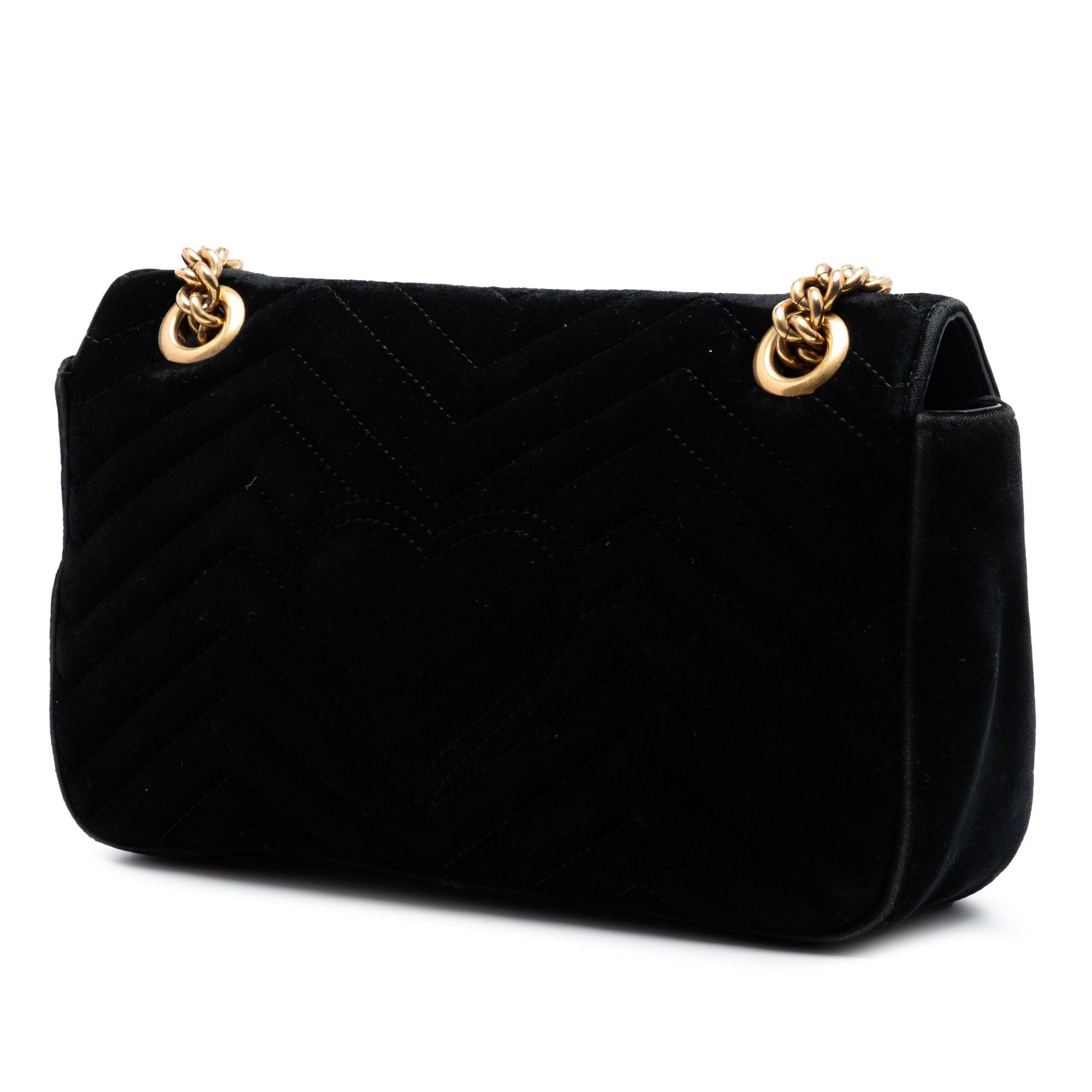Gucci Medium GG Marmont Matelasse Velvet Shoulder Bag Size ONE SIZE - 2 Thumbnail