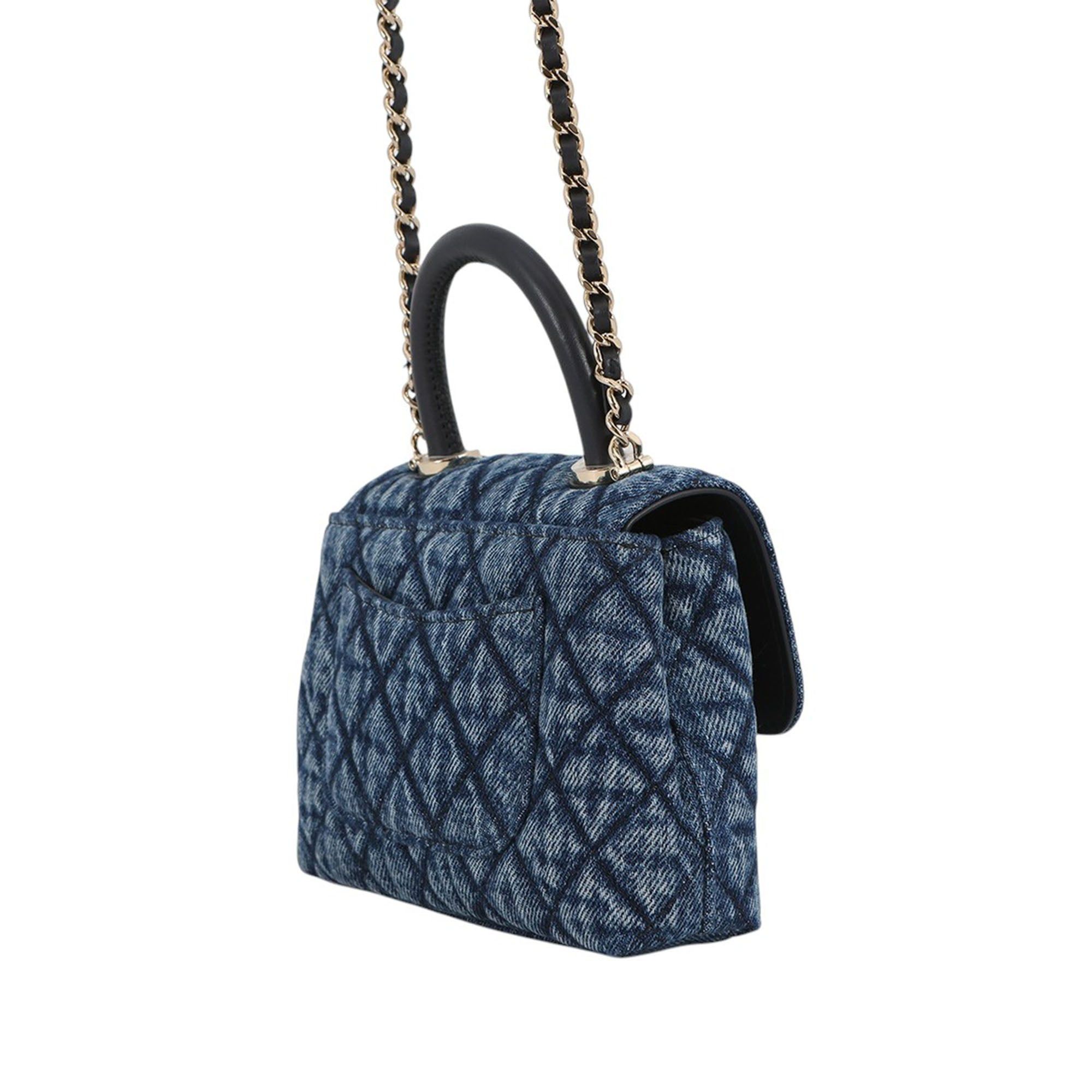 Chanel Extra Mini Quilted Washed Denim Coco Top Handle Bag Size ONE SIZE - 2 Thumbnail