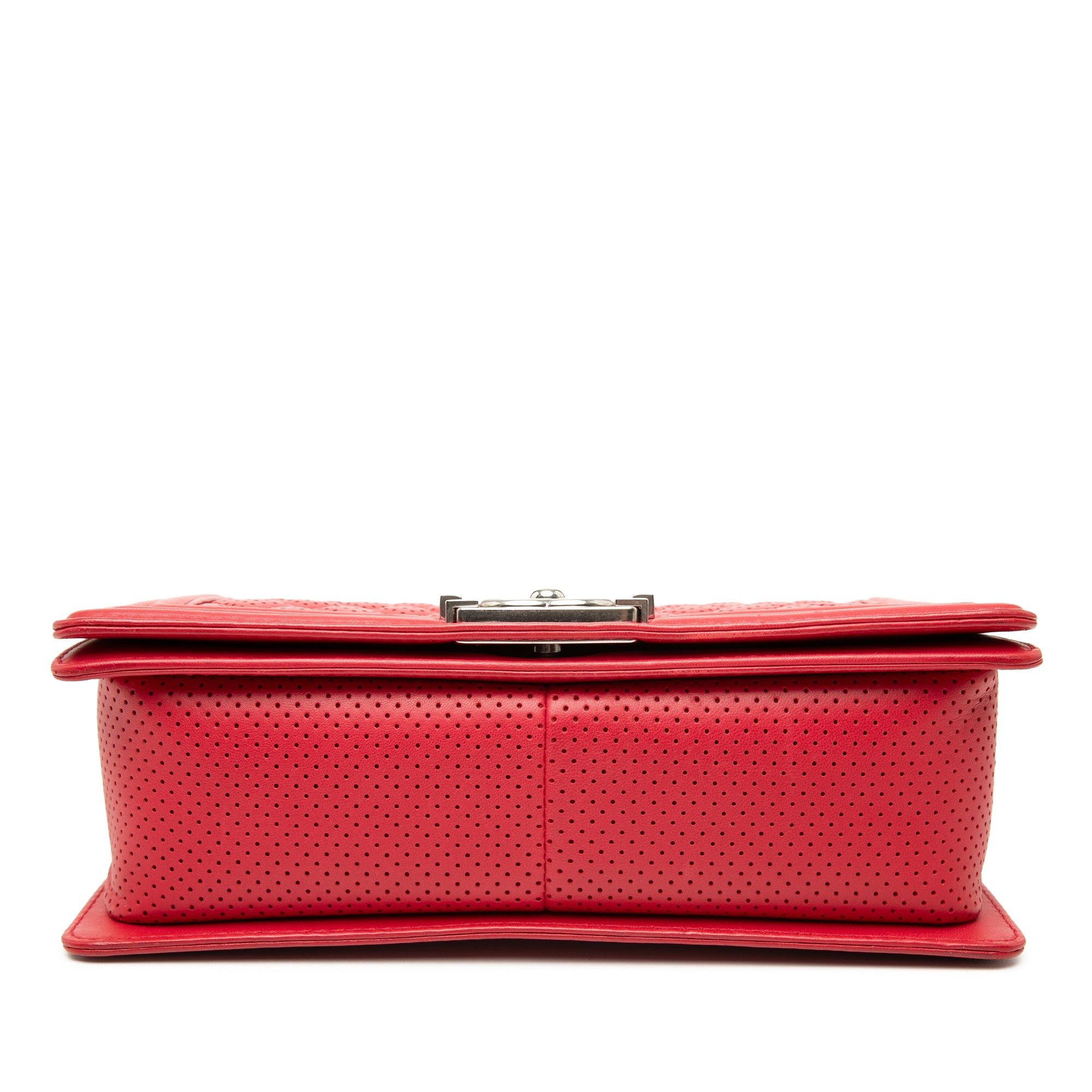 Chanel Old Medium Quilted Perforated Lambskin Boy Flap Size ONE SIZE - 3 Thumbnail