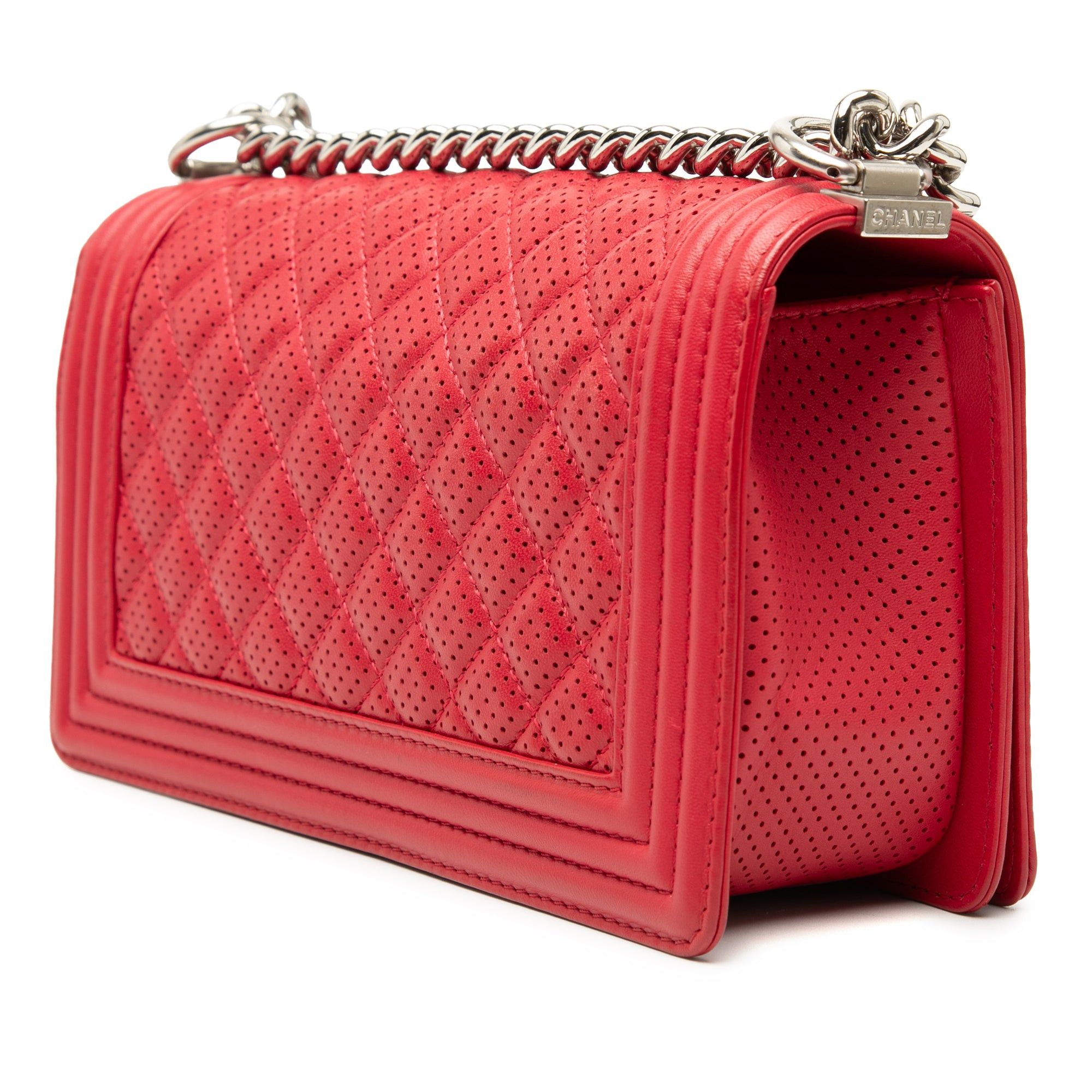Chanel Old Medium Quilted Perforated Lambskin Boy Flap Size ONE SIZE - 2 Thumbnail