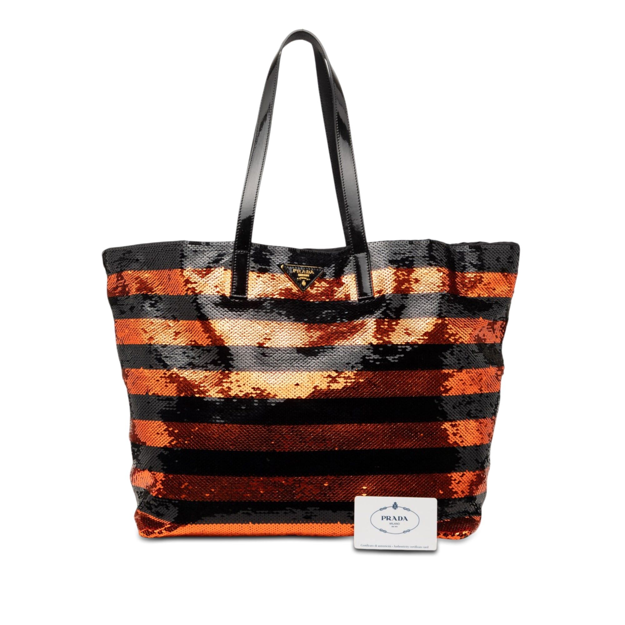 Prada Satin Sequin Stripes Tote Size ONE SIZE - 7 Thumbnail