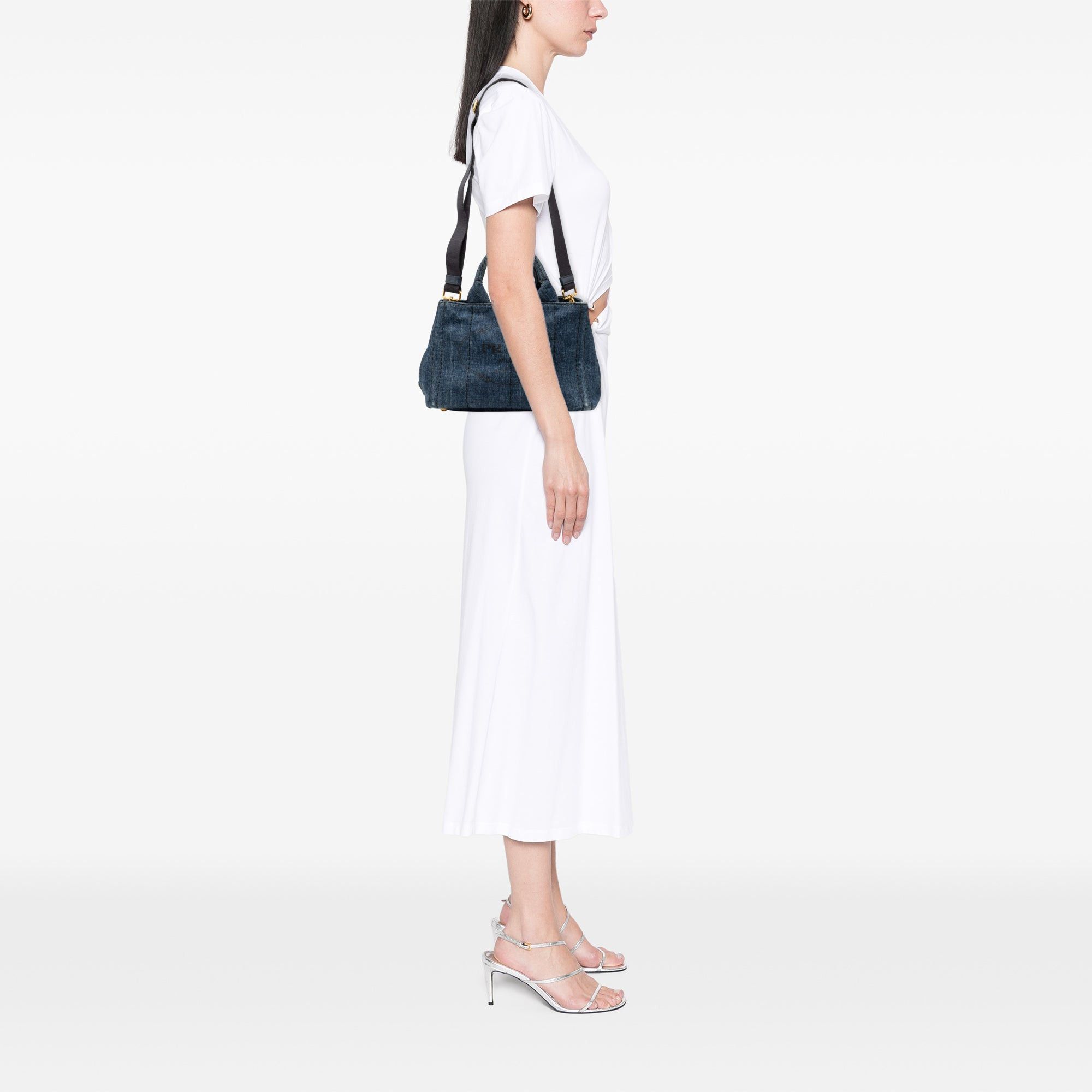 Prada Small Denim Canapa Logo Satchel Size ONE SIZE - 6 Thumbnail