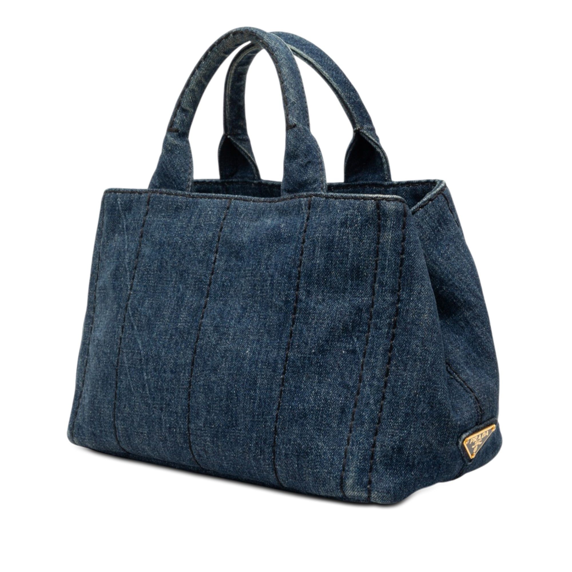Prada Small Denim Canapa Logo Satchel Size ONE SIZE - 2 Thumbnail