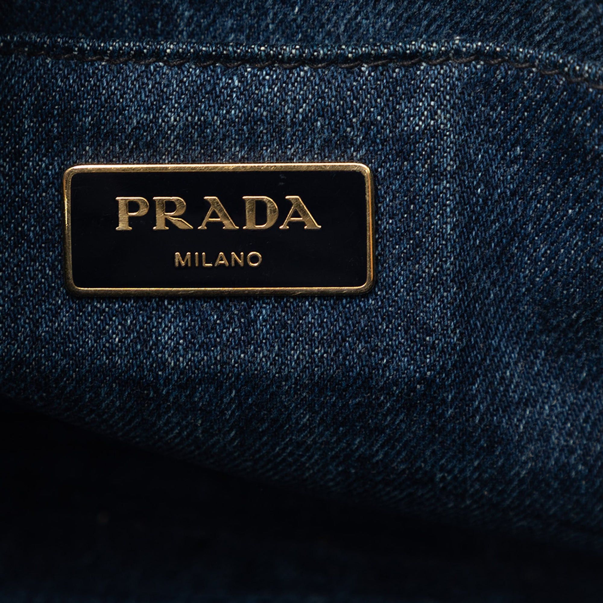 Prada Small Denim Canapa Logo Satchel Size ONE SIZE - 5 Thumbnail