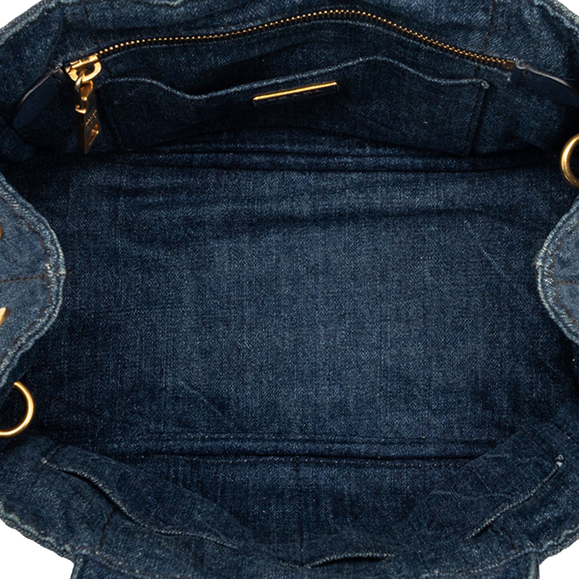 Prada Small Denim Canapa Logo Satchel Size ONE SIZE - 4 Thumbnail