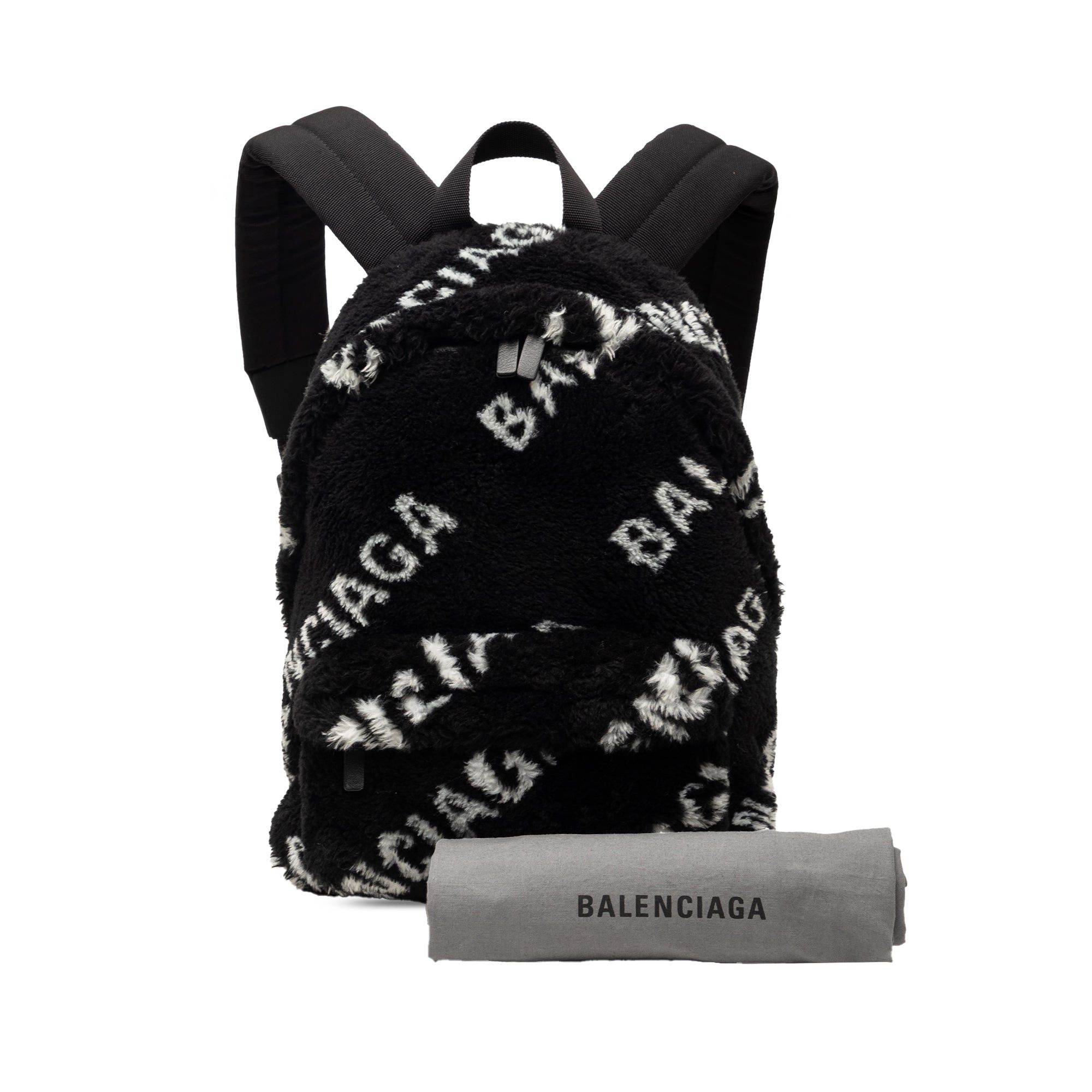 Balenciaga Small Faux Fur Diagonal Logo Everyday Backpack Size ONE SIZE - 8 Thumbnail