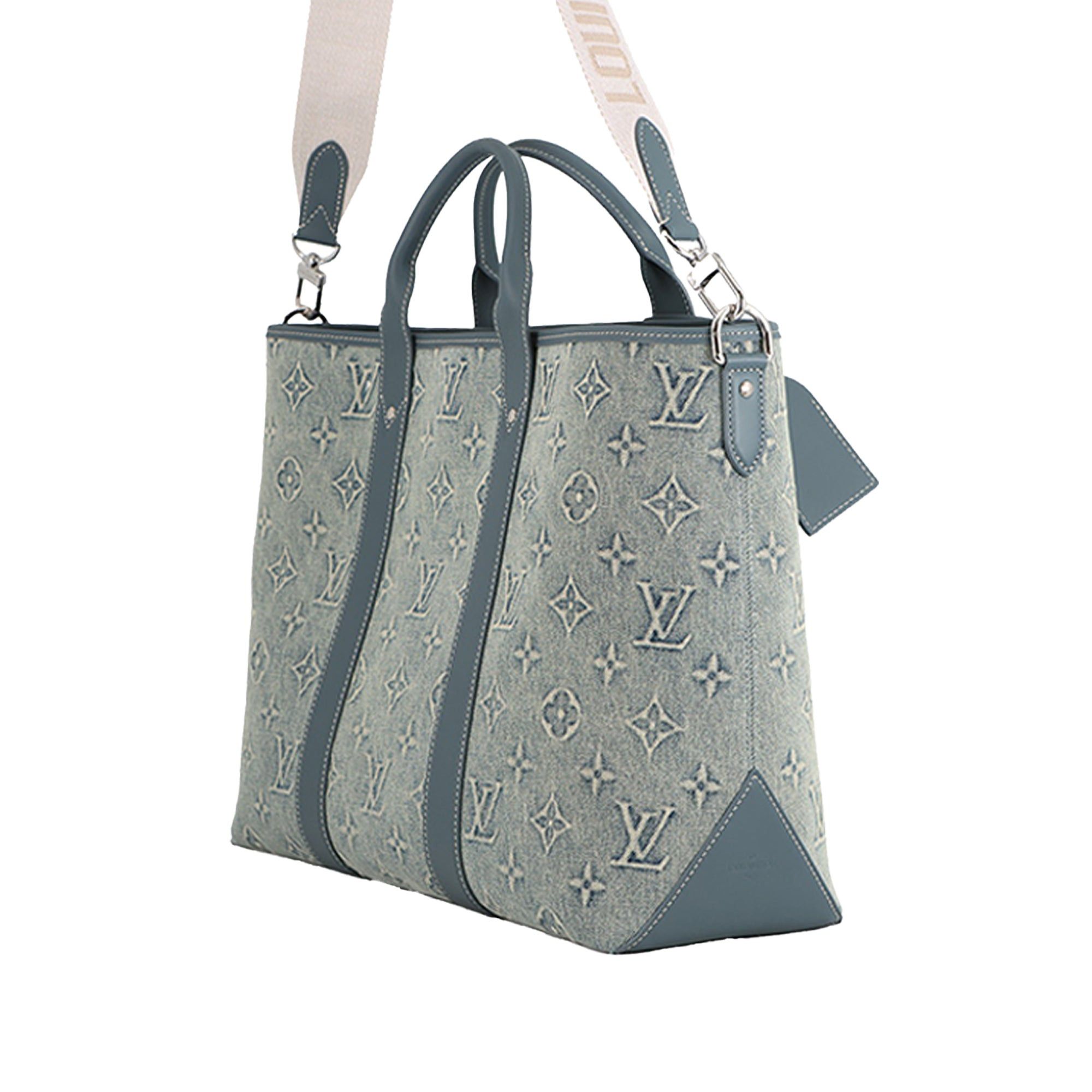 Louis Vuitton Monogram Washed Denim Weekend Tote Size ONE SIZE - 2 Thumbnail