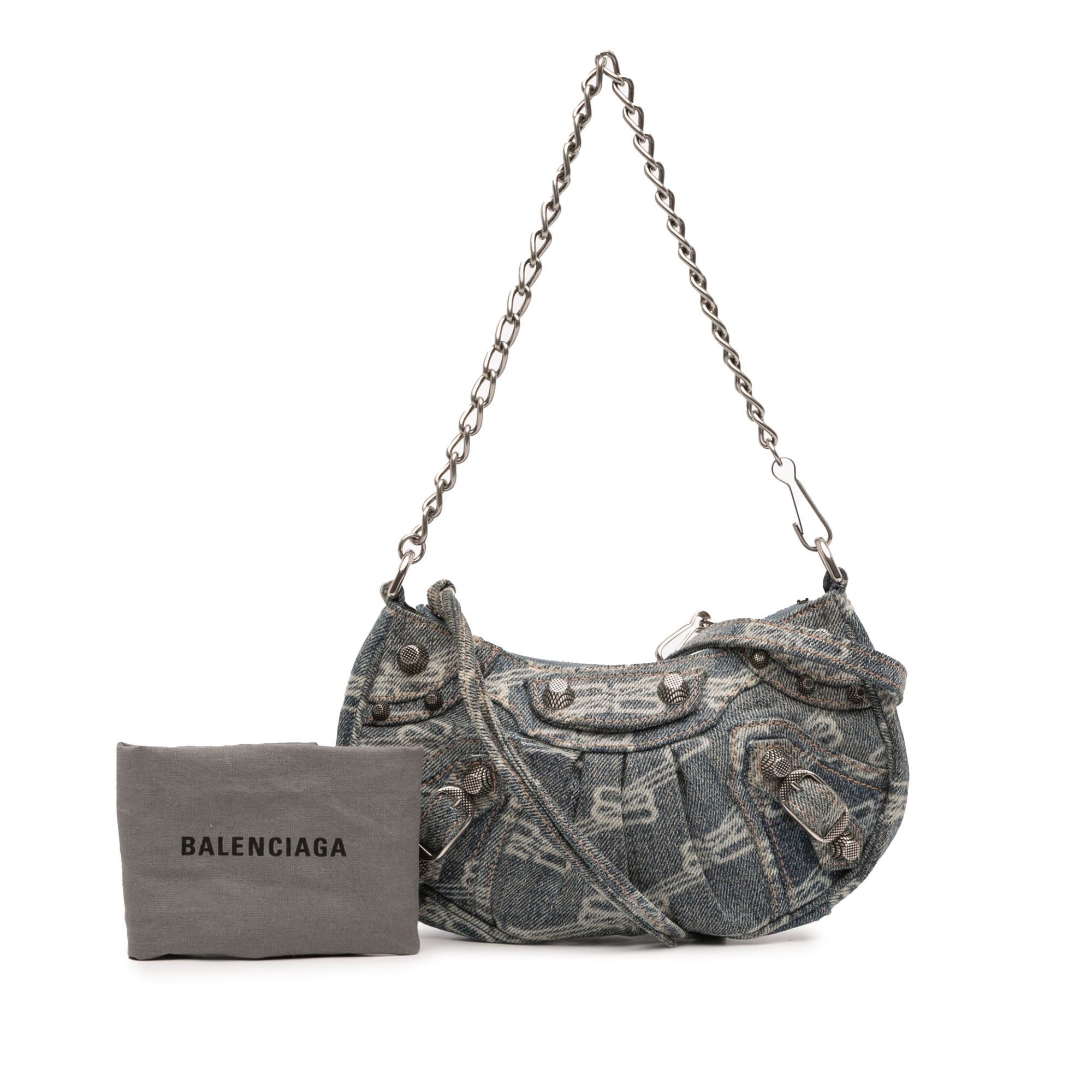 Balenciaga Mini BB Monogram Denim Le Cagole Size ONE SIZE - 7 Thumbnail