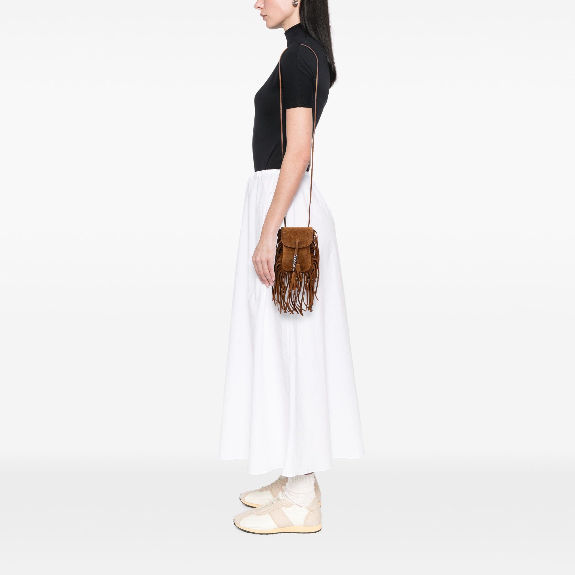 Saint Laurent Paris Toy Suede Anita Fringed Crossbody Size ONE SIZE - 6 Thumbnail