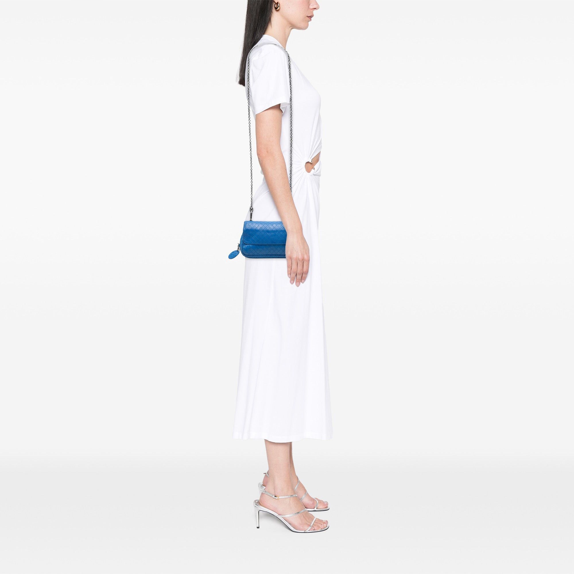 Bottega Veneta Small Calfskin Intrecciomirage Embossed Butterfly Chain Crossbody Size ONE SIZE - 7 Thumbnail