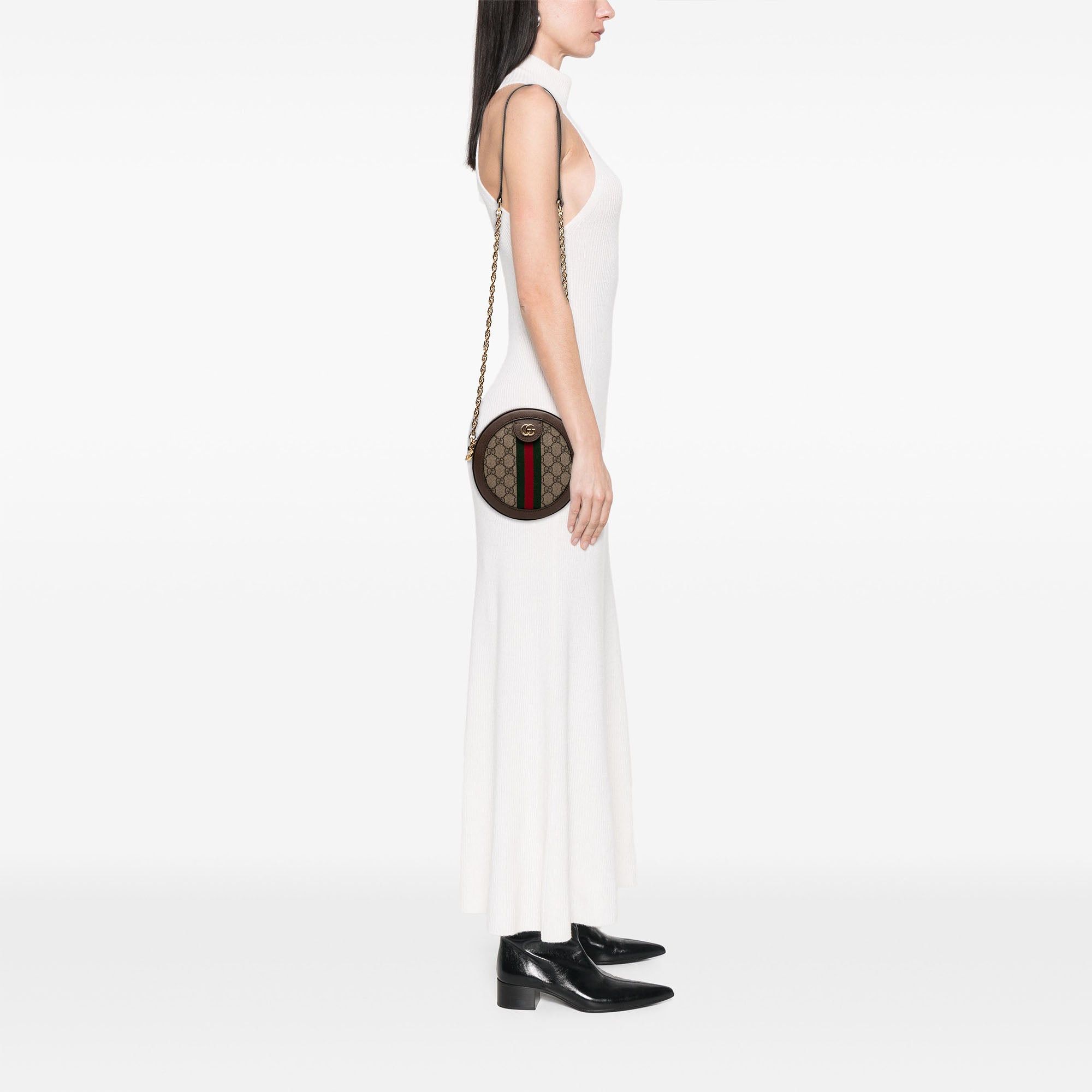 Gucci Mini GG Supreme Web Ophidia Round Crossbody Size ONE SIZE - 6 Thumbnail