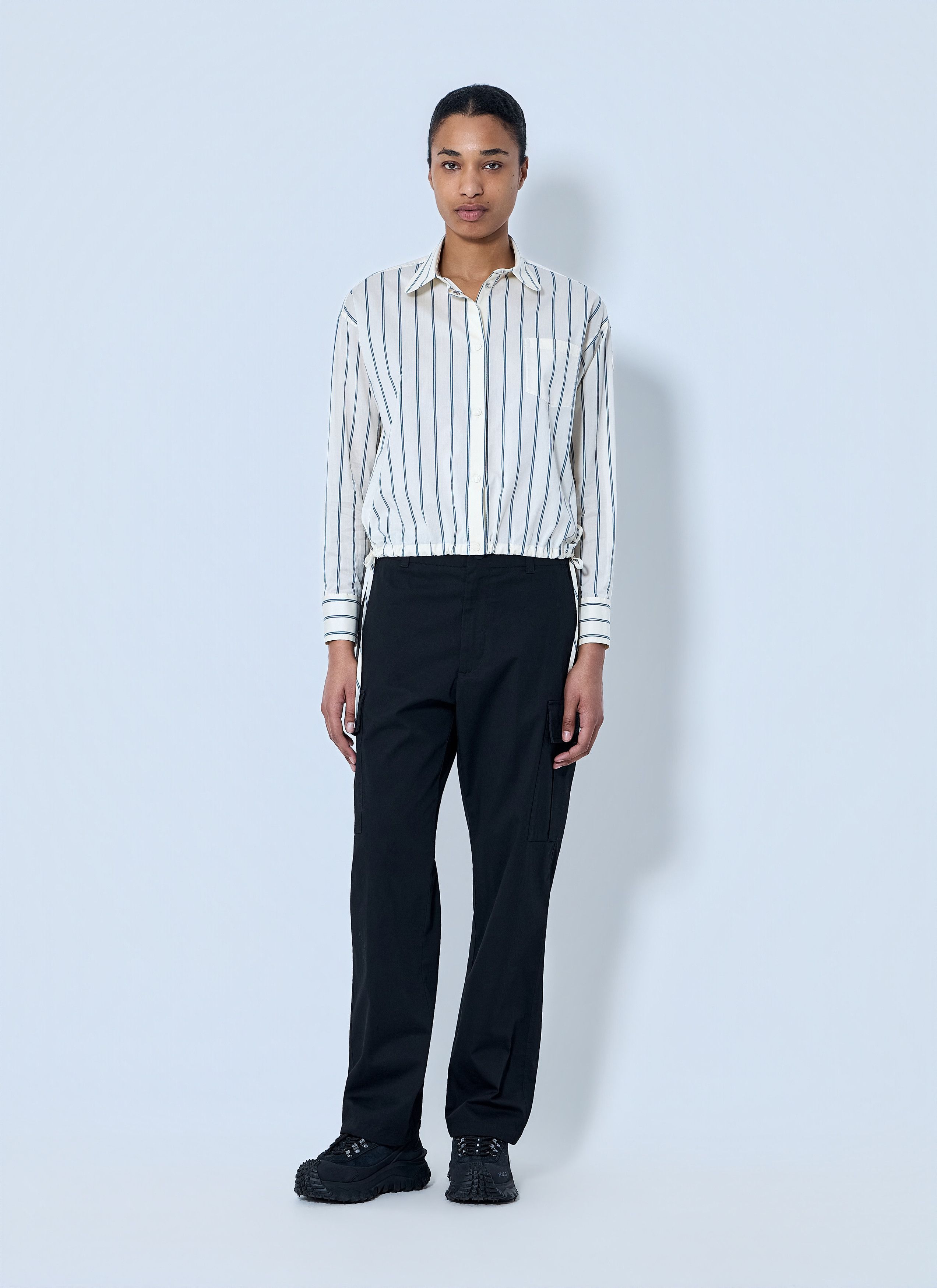 Moncler Striped Cotton Shirt Size M / US 6-8 / IT 42-44 - 2 Thumbnail