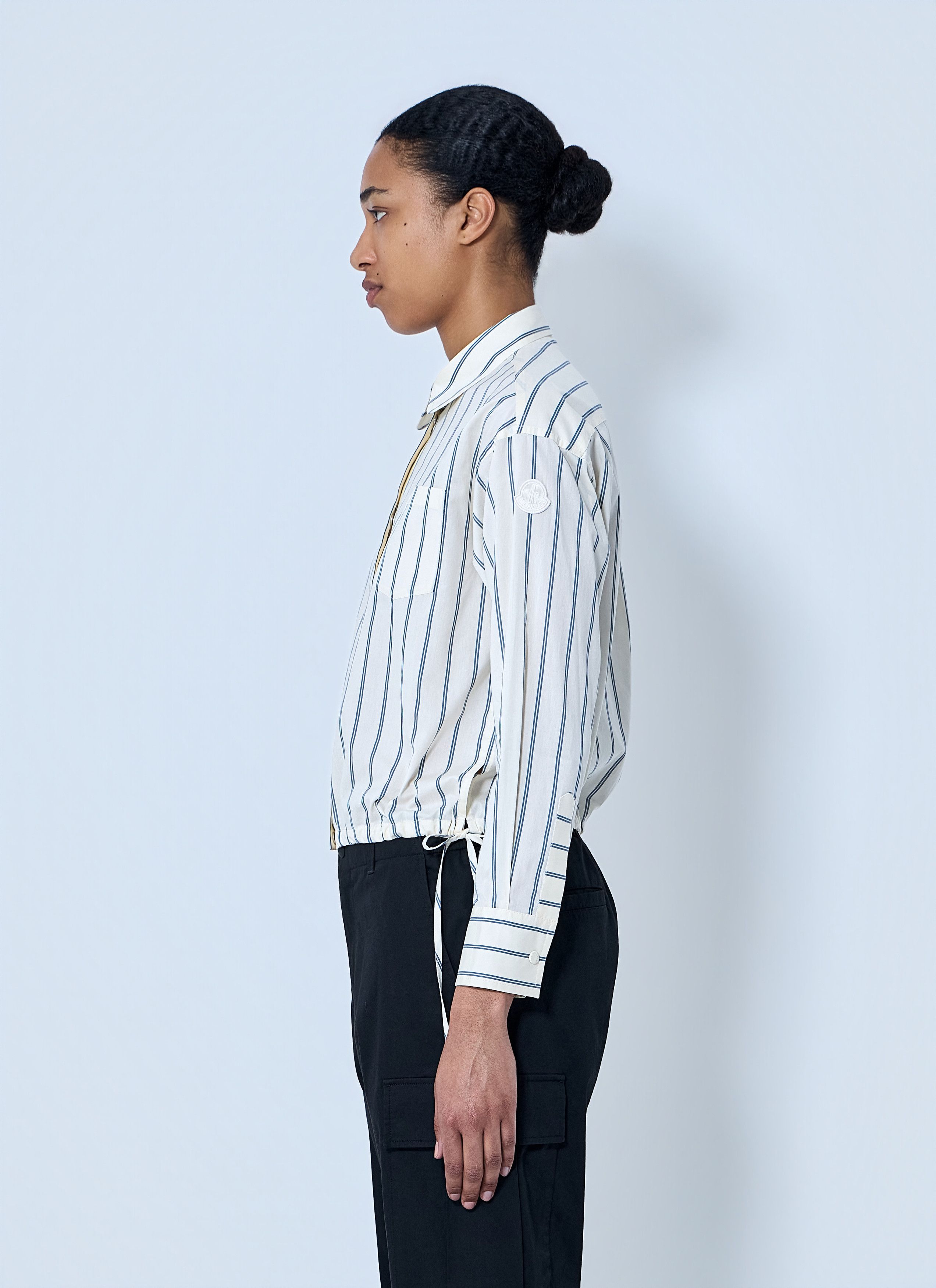 Moncler Striped Cotton Shirt Size M / US 6-8 / IT 42-44 - 3 Thumbnail