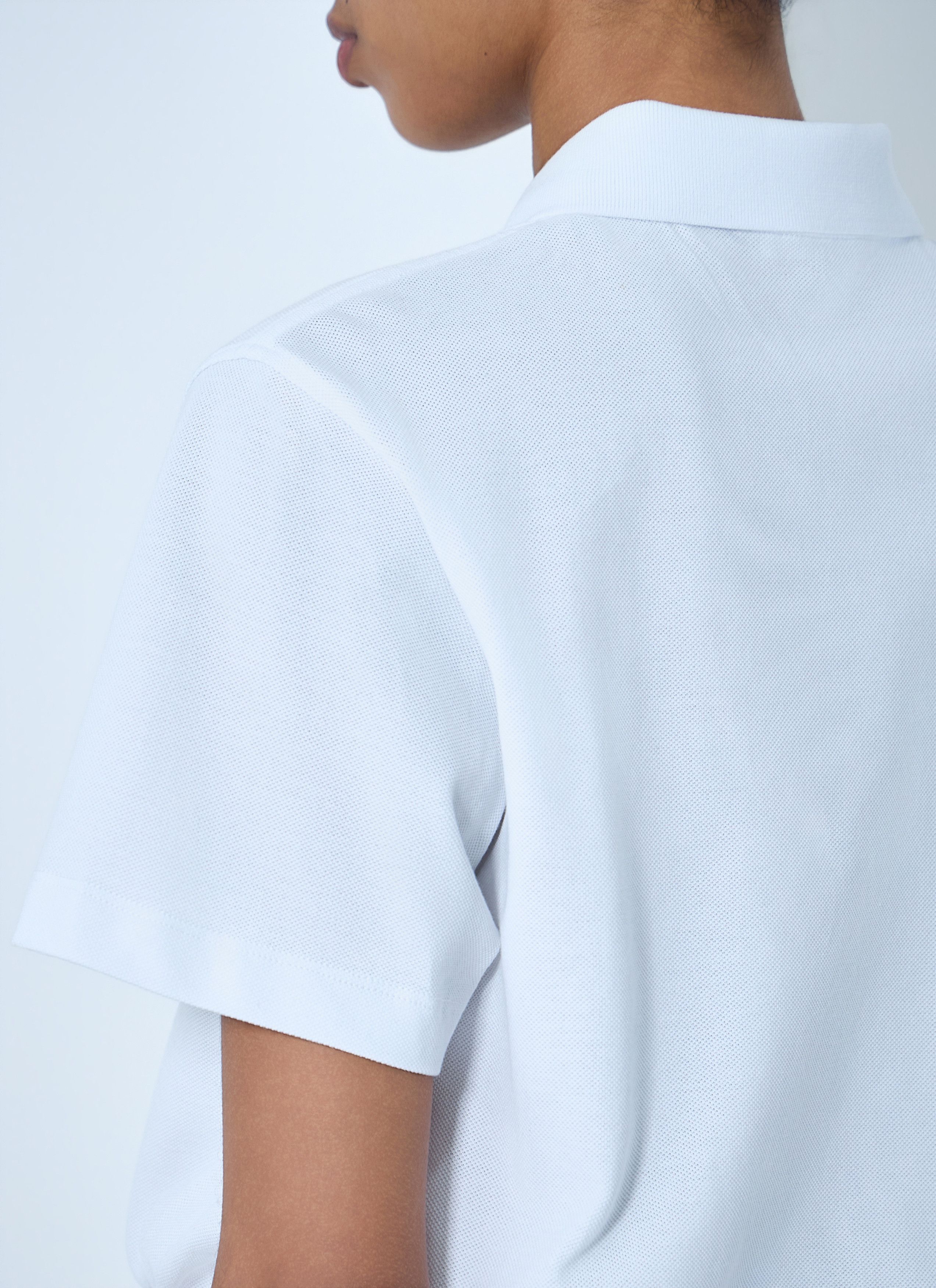 Moncler Cropped Drawstring Polo Shirt Size L / US 10 / IT 46 - 6 Thumbnail