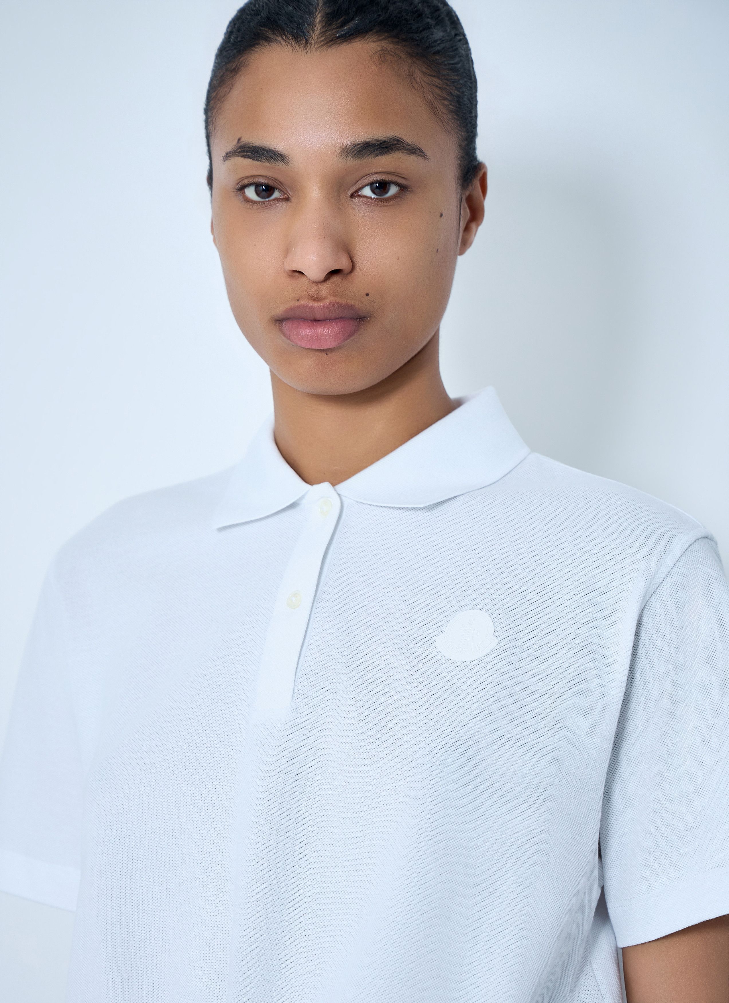 Moncler Cropped Drawstring Polo Shirt Size L / US 10 / IT 46 - 5 Thumbnail