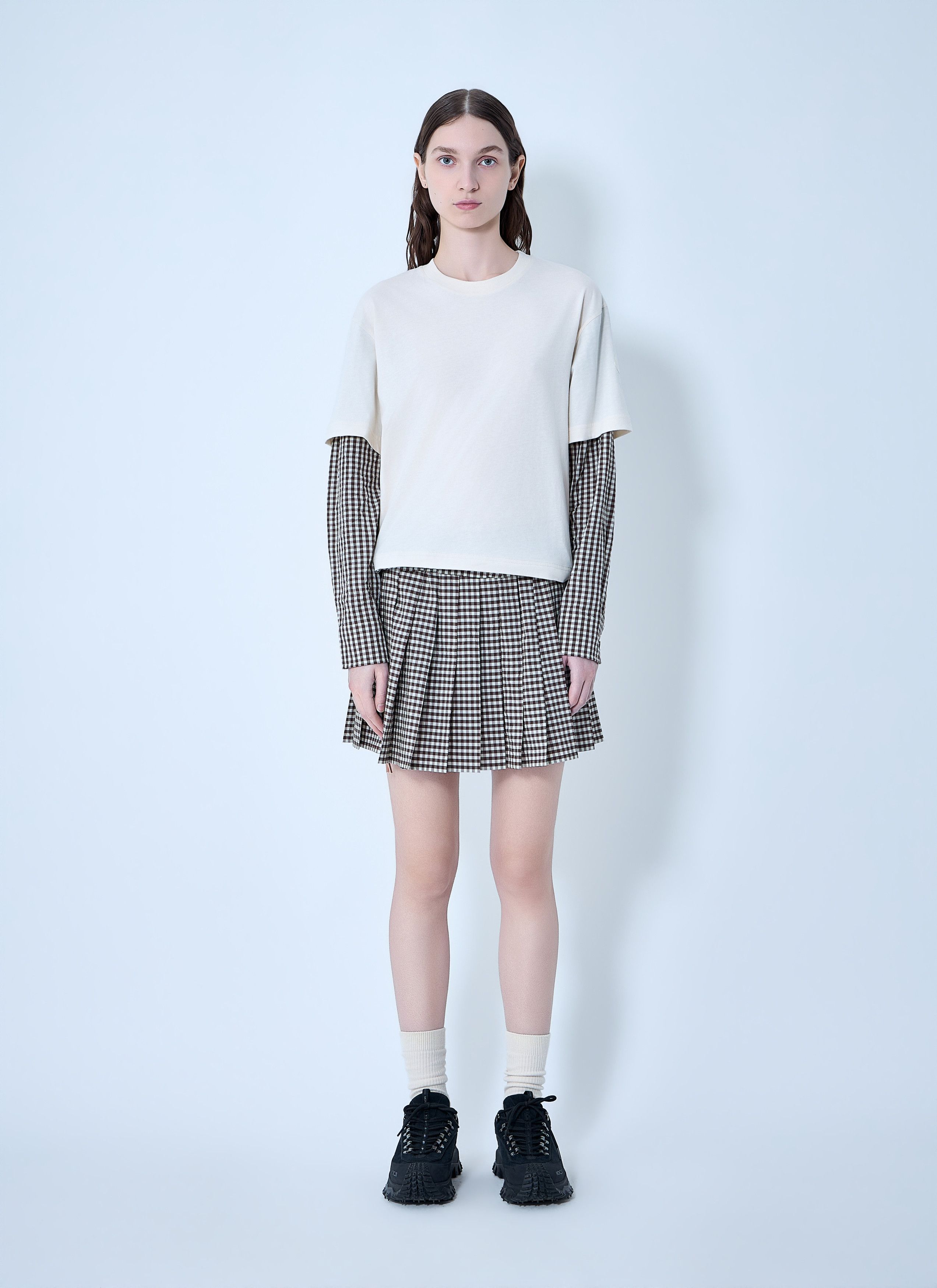 Moncler Layered Check T-Shirt Size XS / US 0-2 / IT 36-38 - 2 Thumbnail