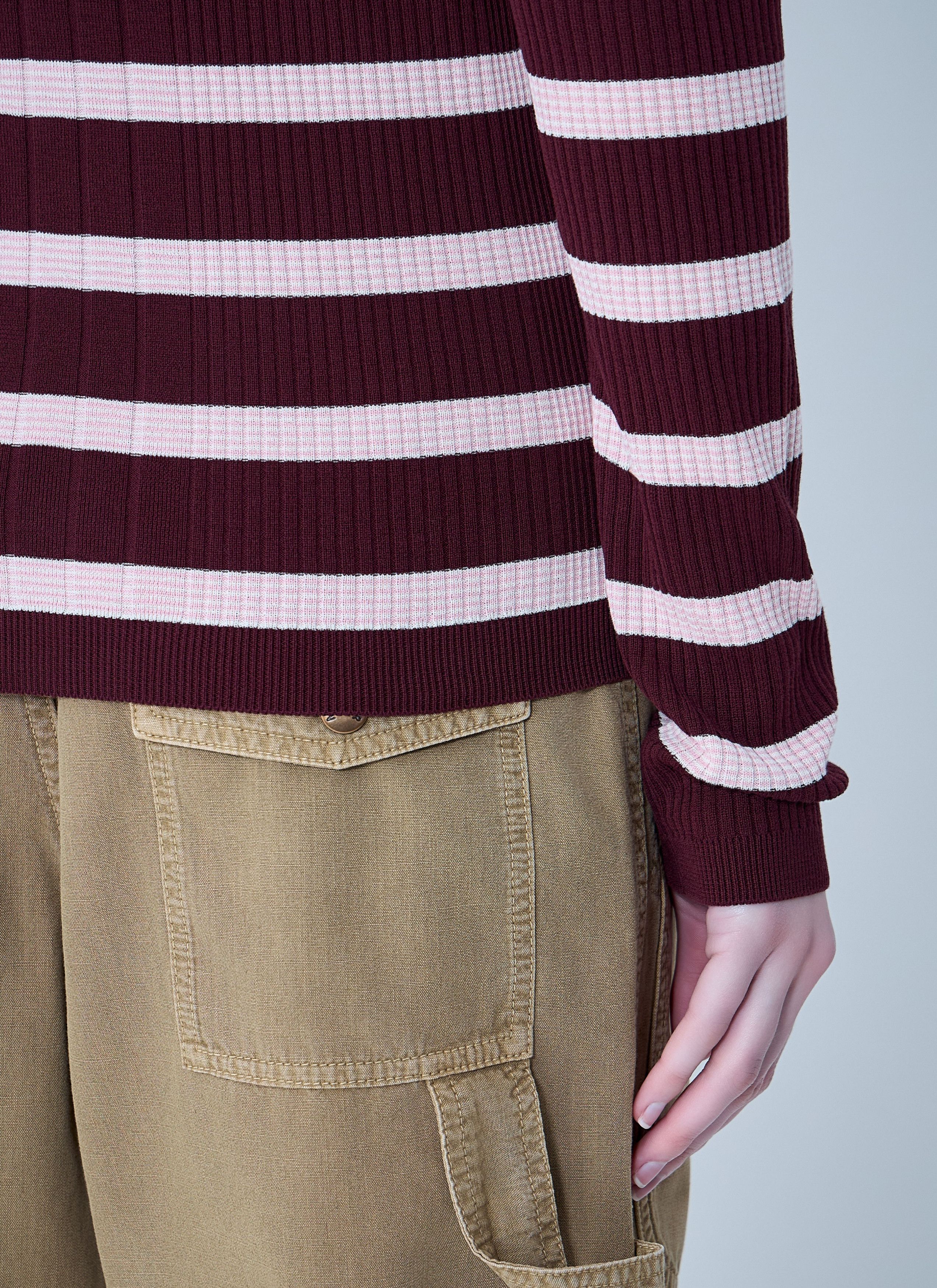 Moncler Ribbed Knit Striped Cardigan Size M / US 6-8 / IT 42-44 - 6 Thumbnail