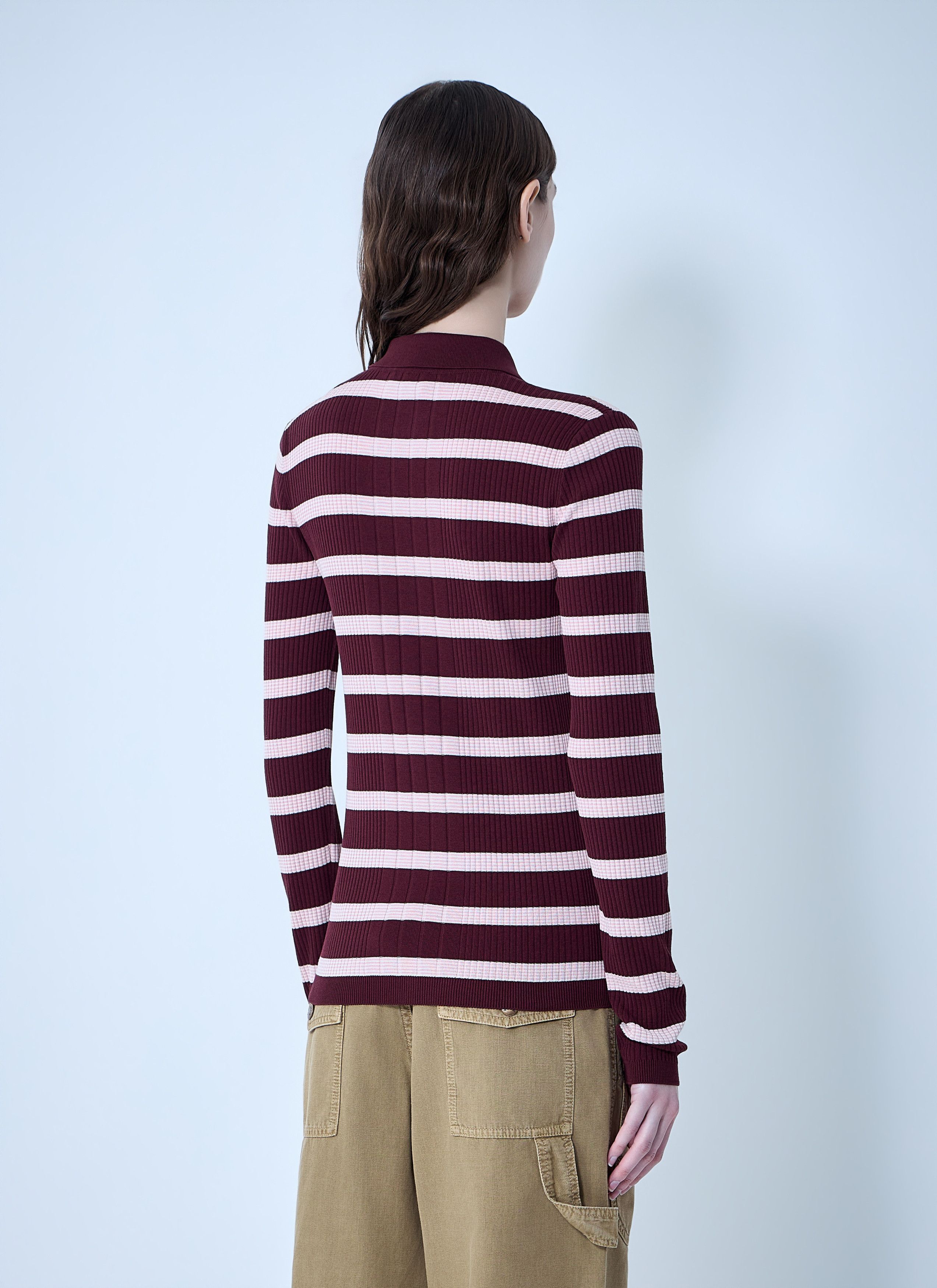Moncler Ribbed Knit Striped Cardigan Size M / US 6-8 / IT 42-44 - 4 Thumbnail