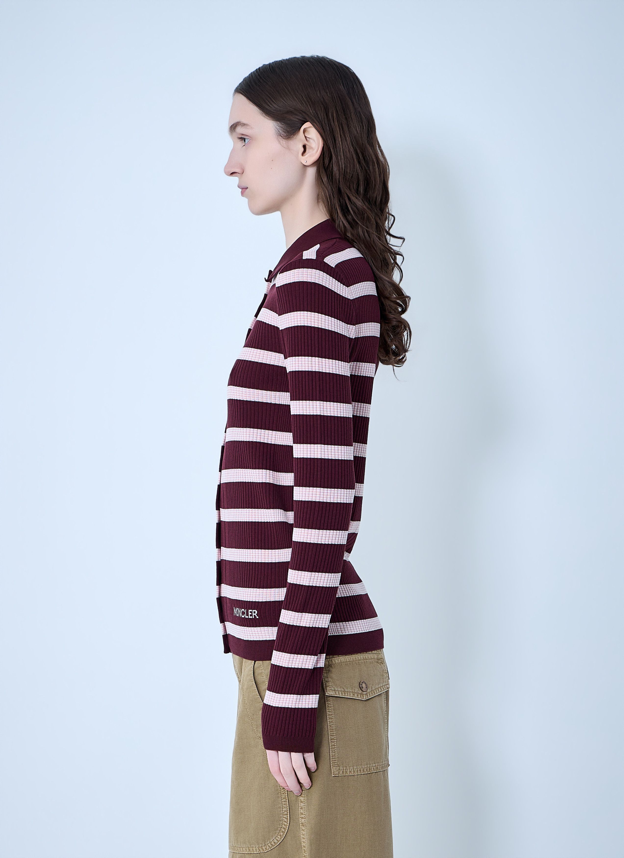 Moncler Ribbed Knit Striped Cardigan Size XS / US 0-2 / IT 36-38 - 3 Thumbnail