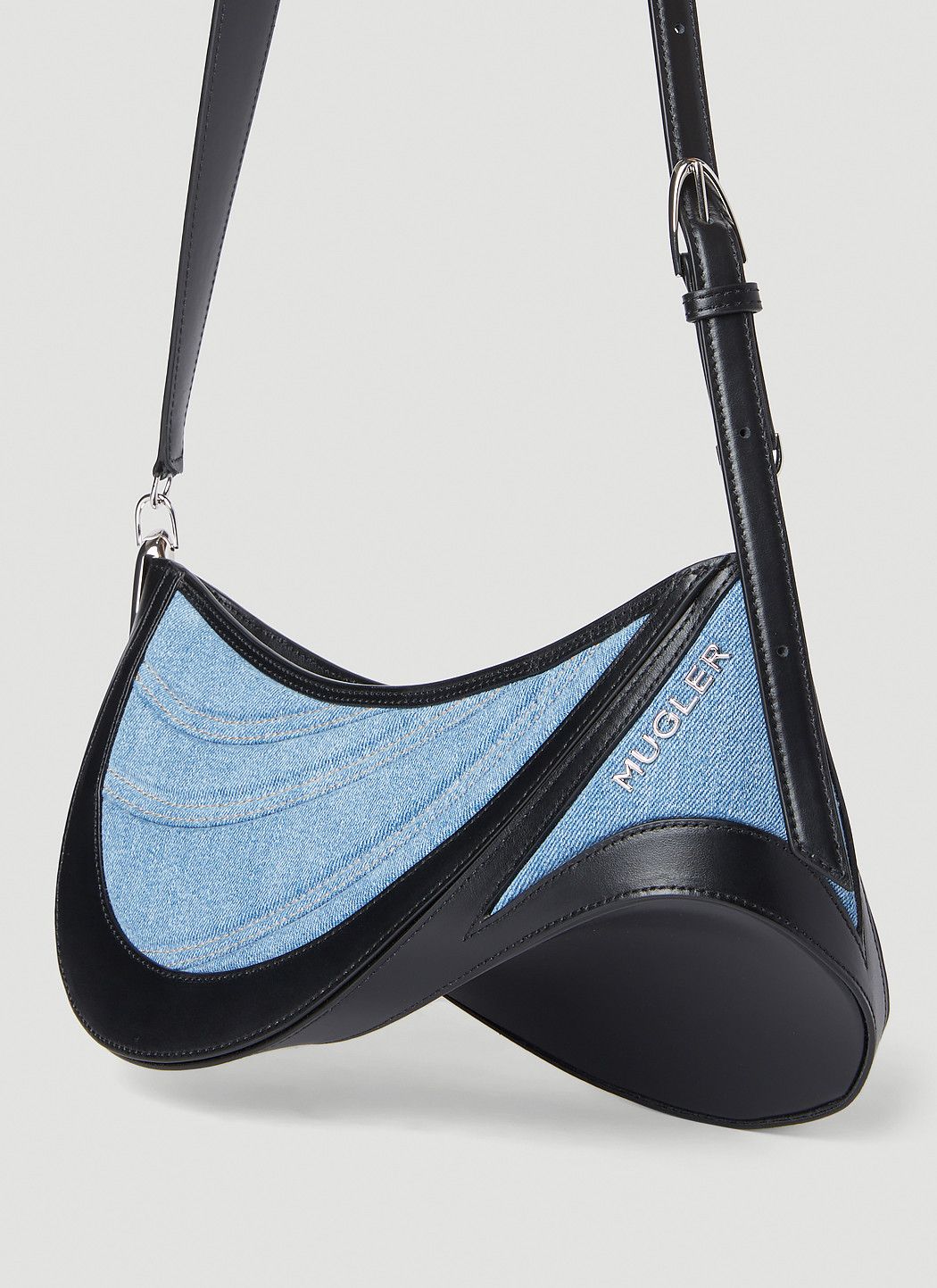 Mugler Denim Spiral Curve 01 Shoulder Bag Size ONE SIZE - 4 Thumbnail