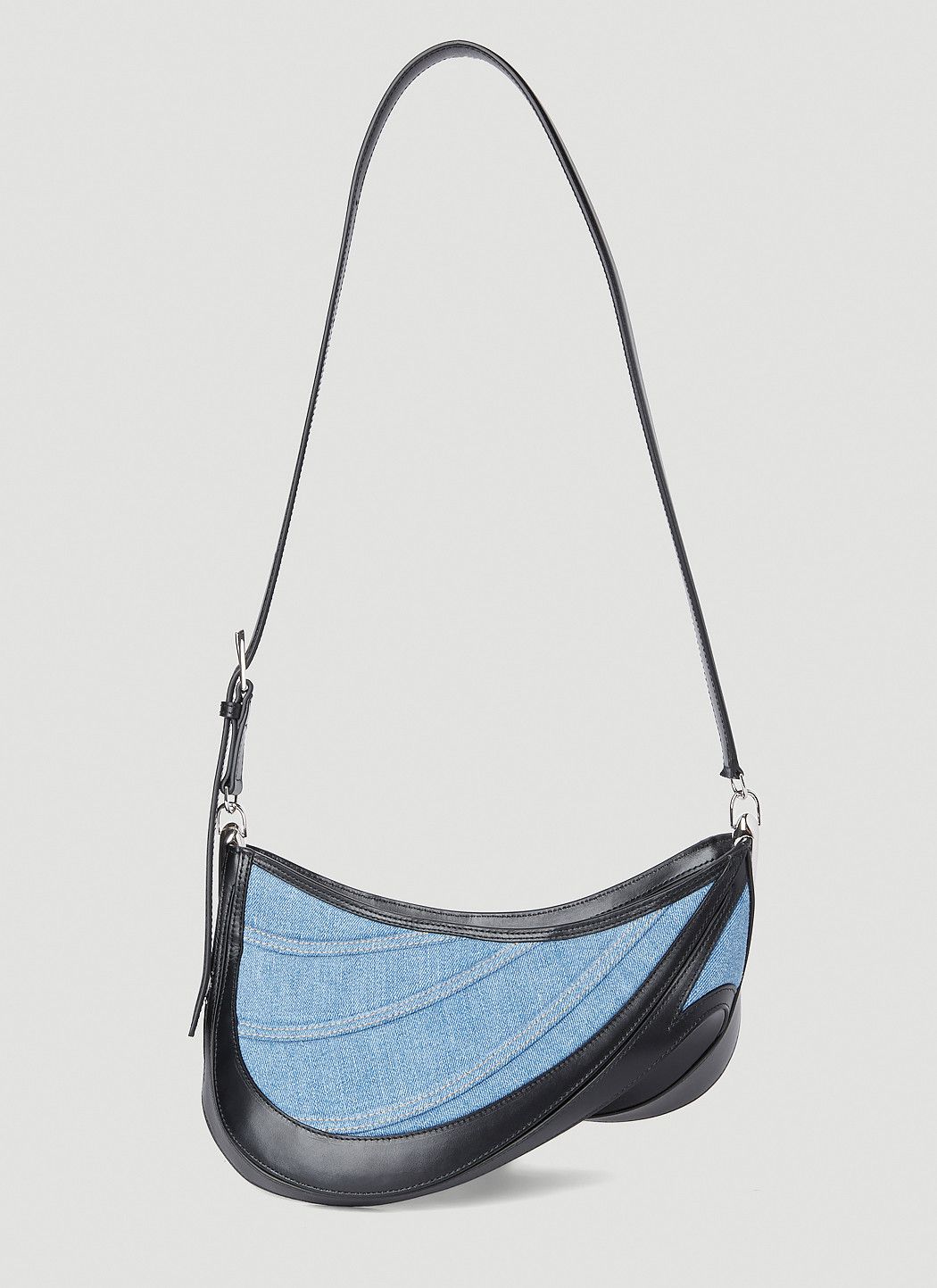 Mugler Denim Spiral Curve 01 Shoulder Bag Size ONE SIZE - 3 Thumbnail