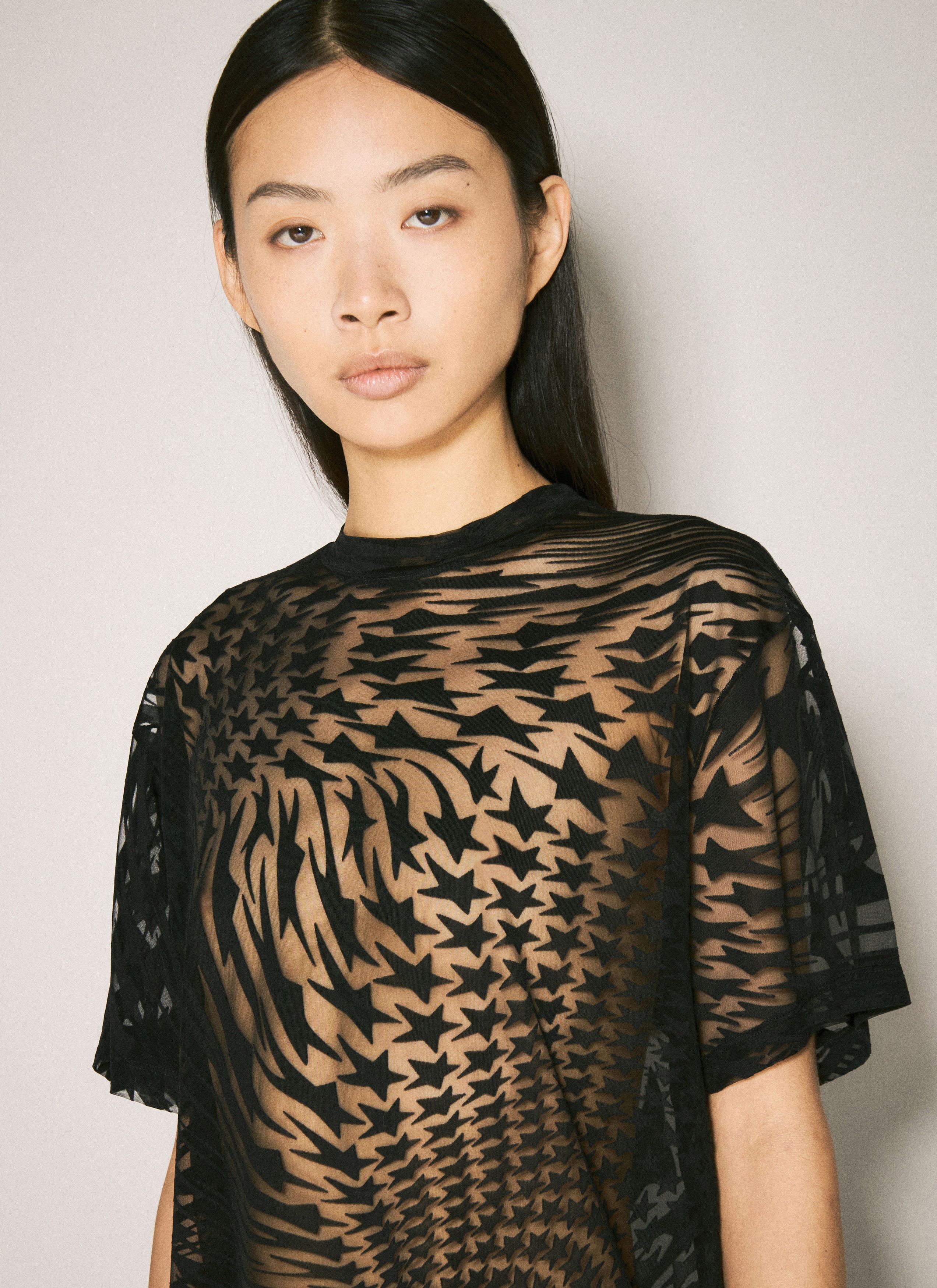 Mugler Sheer Flocked Star T-Shirt Size S / US 4 / IT 40 - 4 Thumbnail