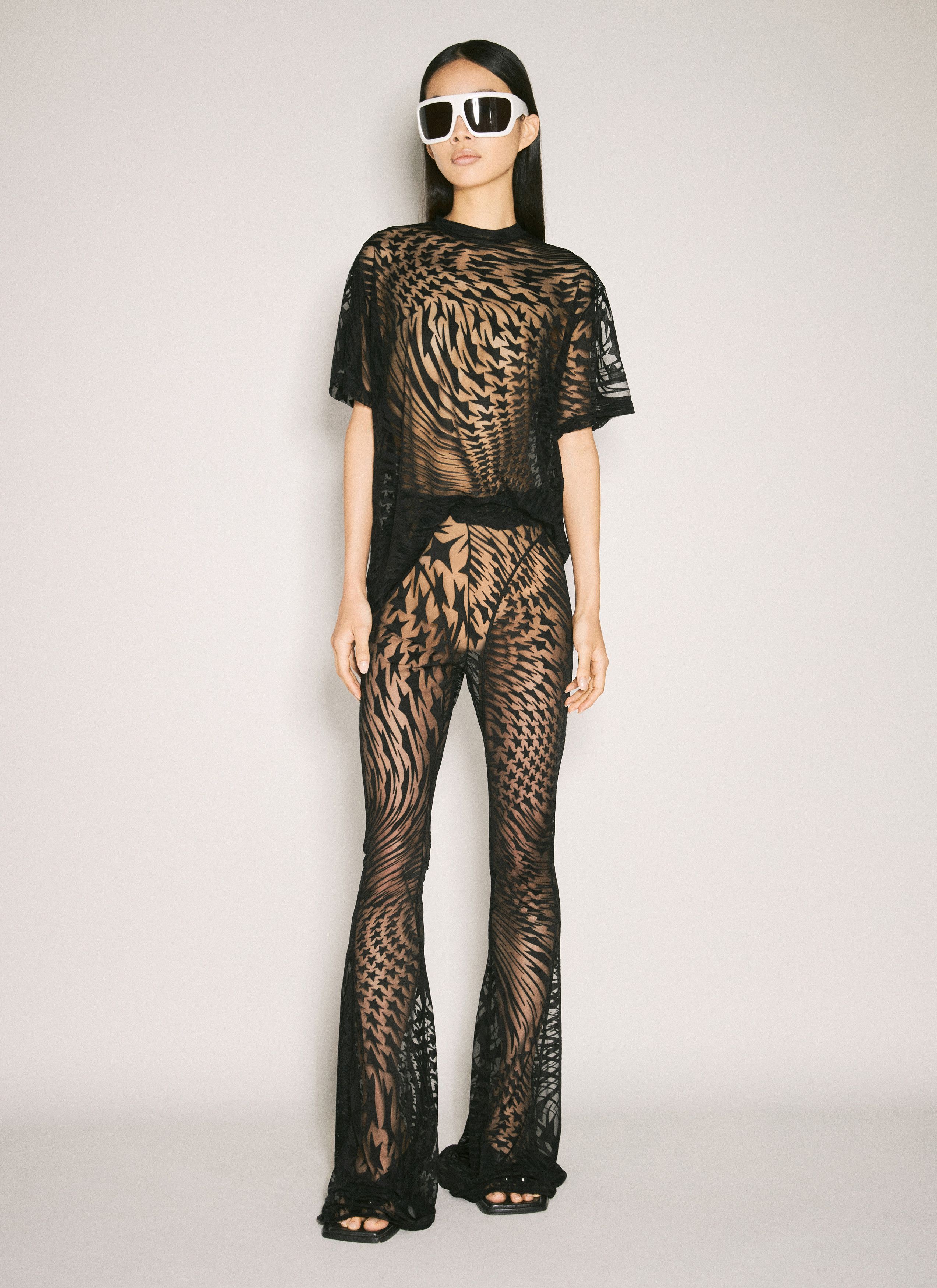 Mugler Sheer Flocked Star T-Shirt Size XS / US 0-2 / IT 36-38 - 2 Thumbnail