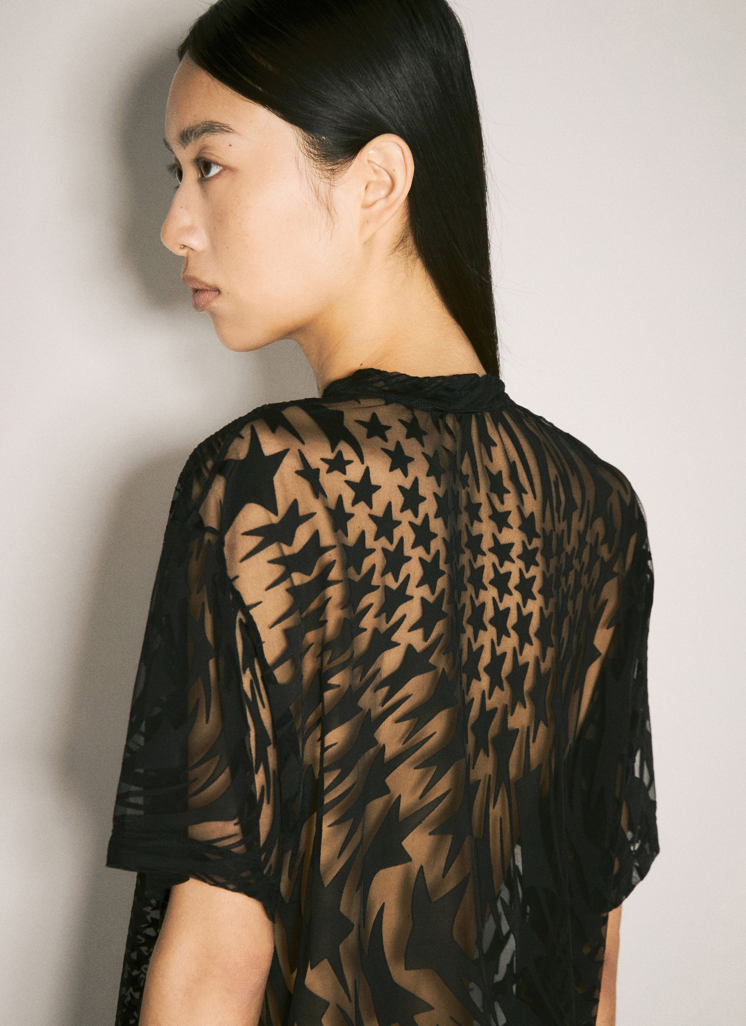 Mugler Sheer Flocked Star T-Shirt Size XS / US 0-2 / IT 36-38 - 5 Thumbnail