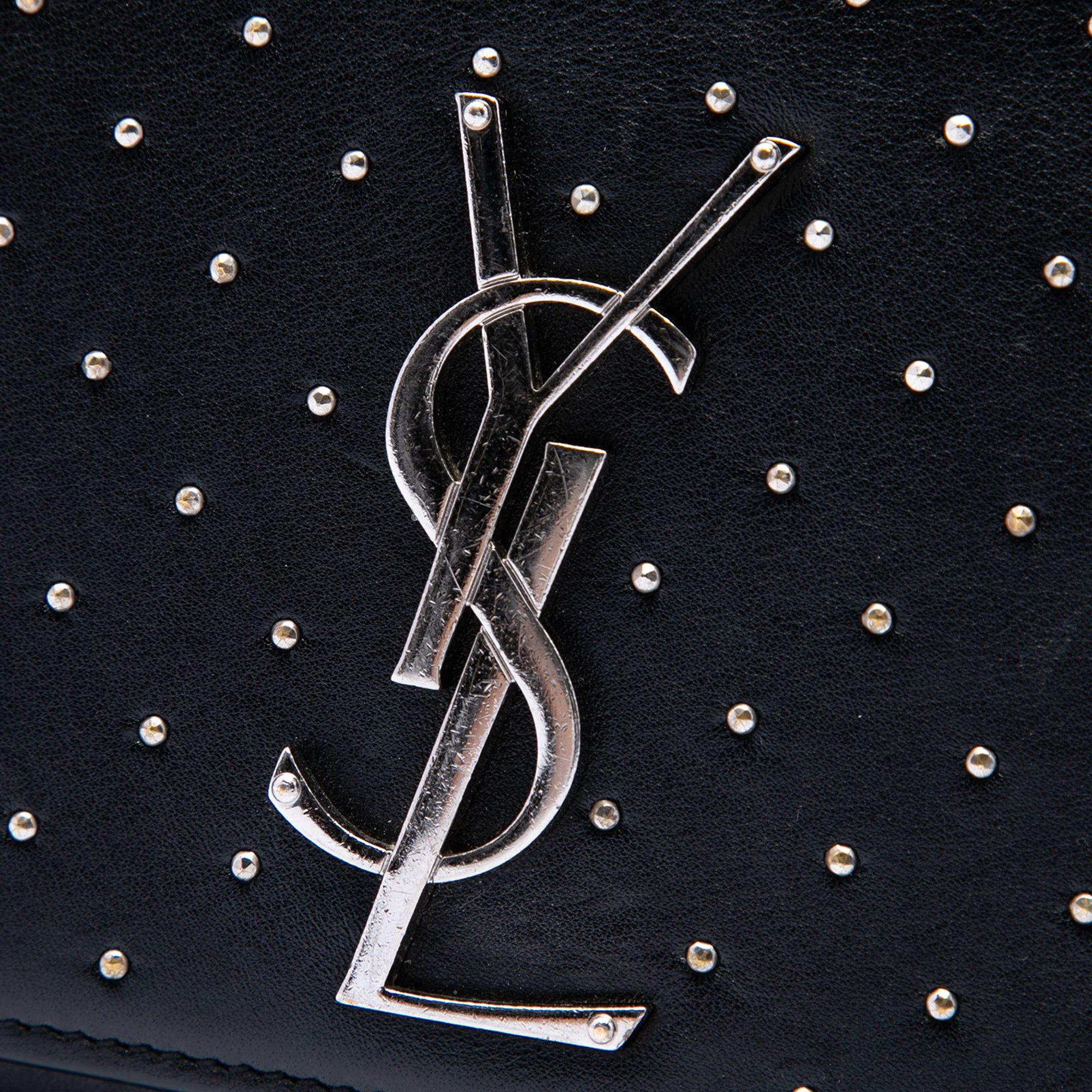 Saint Laurent Paris Medium Studded Calfskin Monogram Kate Crossbody Size ONE SIZE - 5 Thumbnail