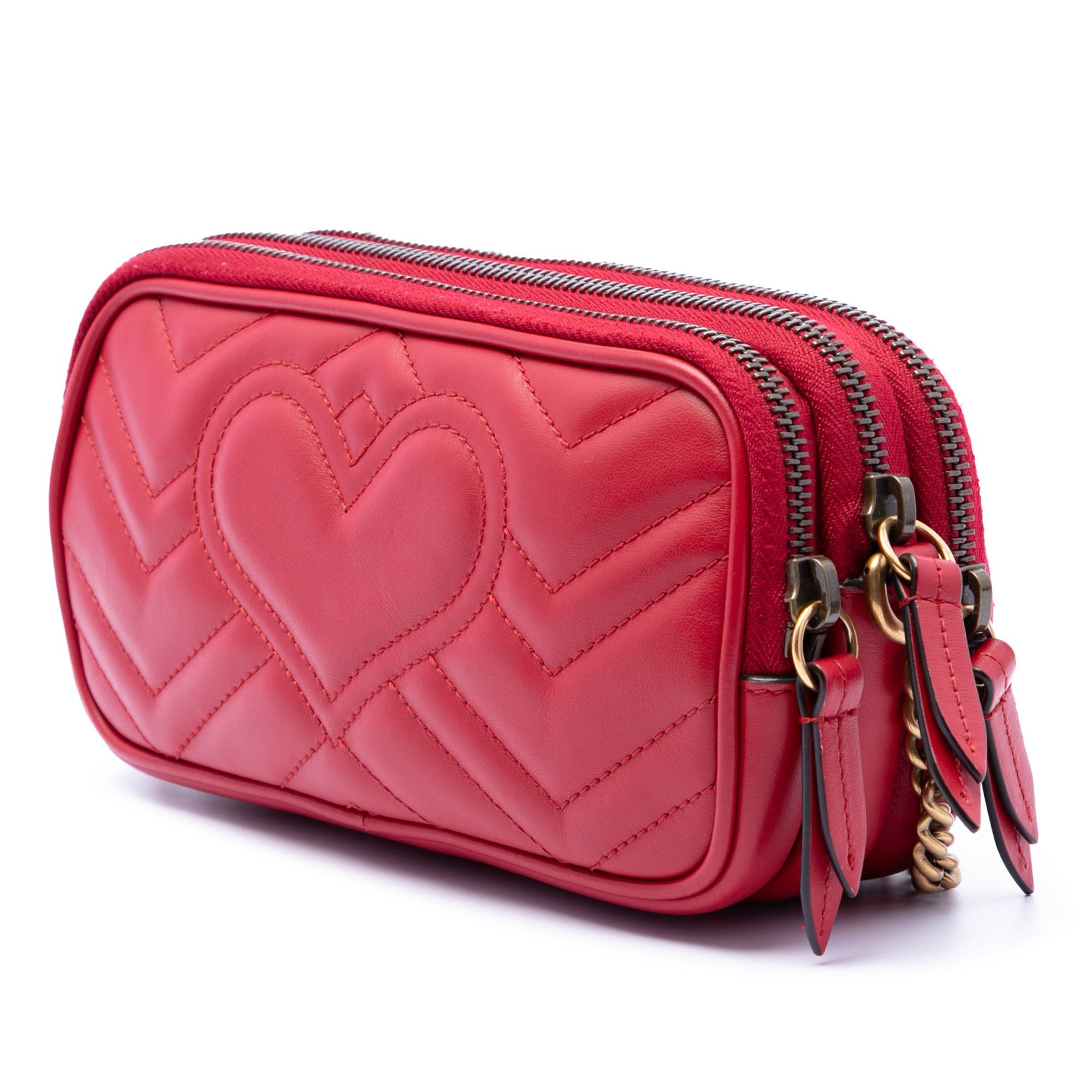 Gucci Mini Calfskin GG Marmont Triple Zip Crossbody Size ONE SIZE - 2 Thumbnail