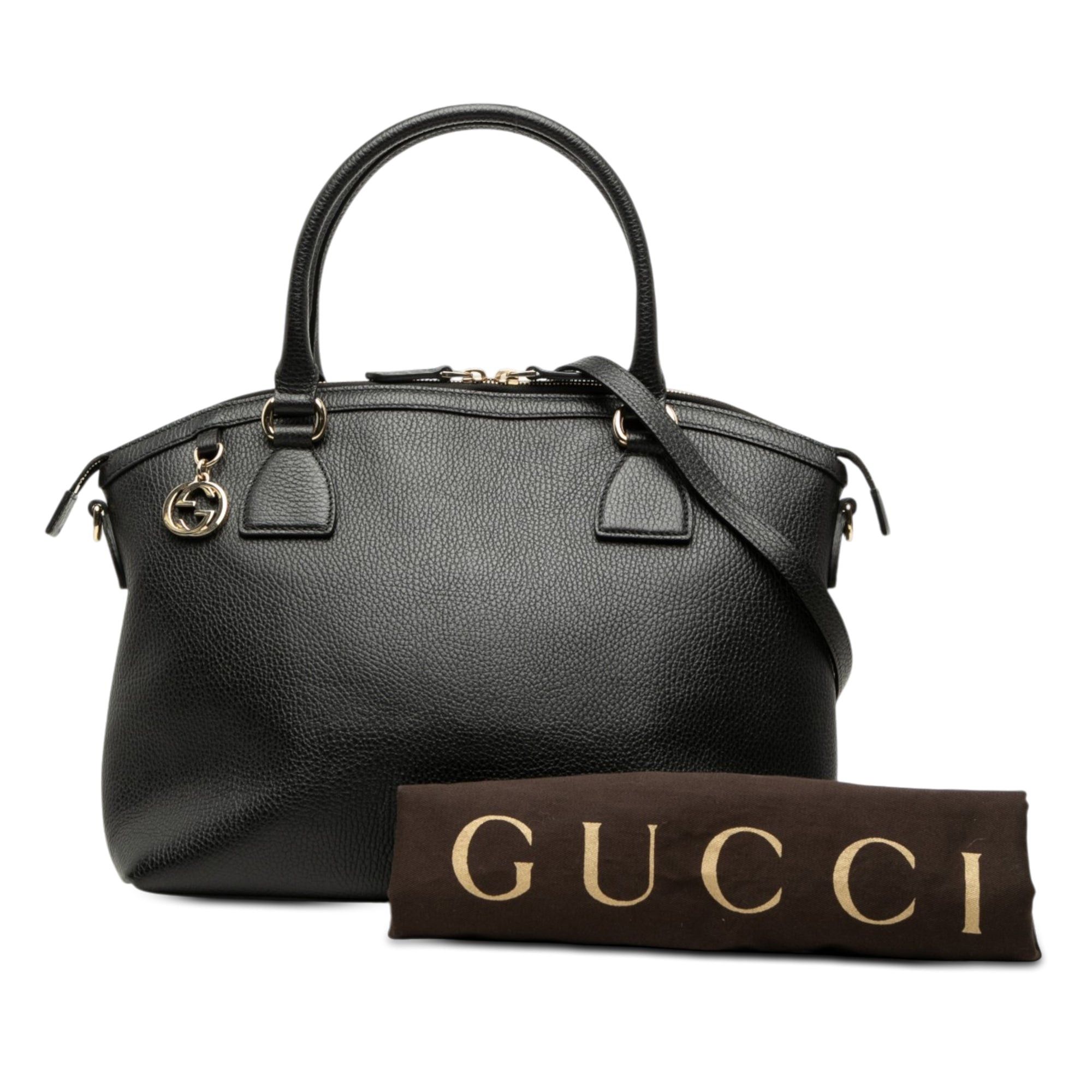 Gucci Medium Leather GG Charm Dome Satchel Size ONE SIZE - 9 Thumbnail