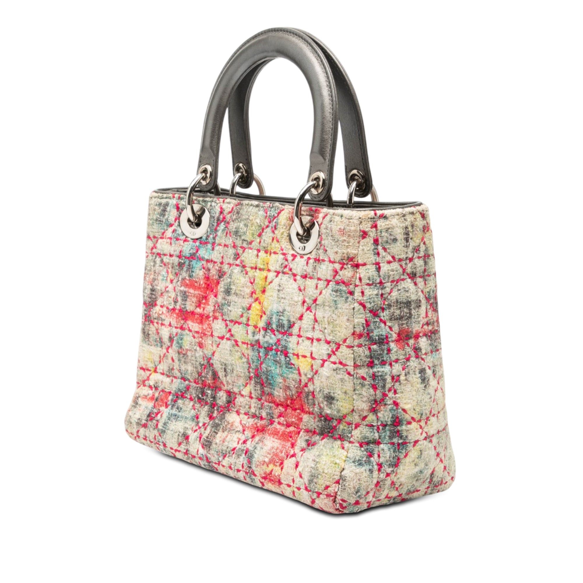 Dior Medium Multicolor Tweed Cannage Lady Dior Size ONE SIZE - 2 Thumbnail